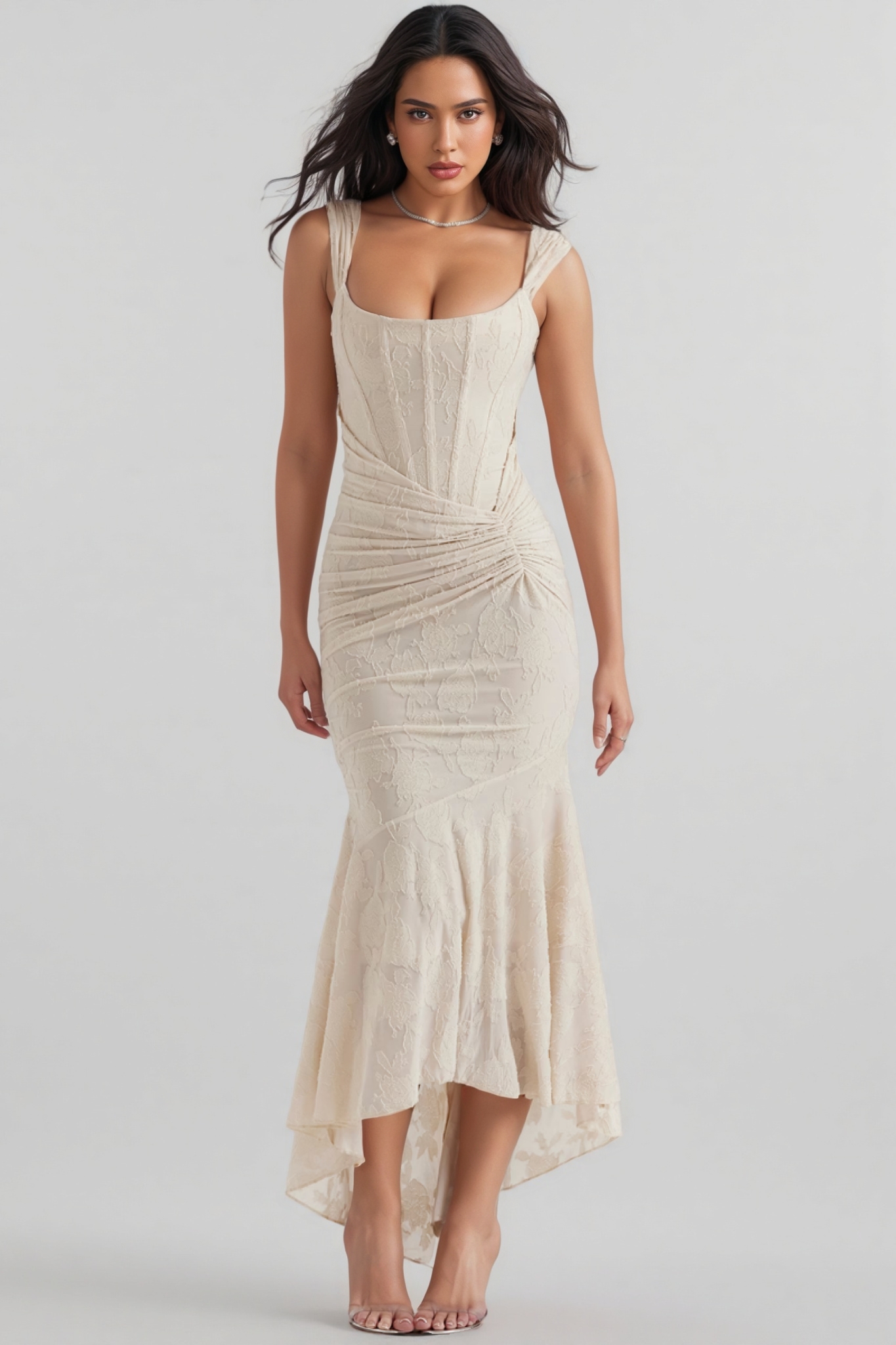 Zarenx Pleated Sleeveless Floral Maxi Dress