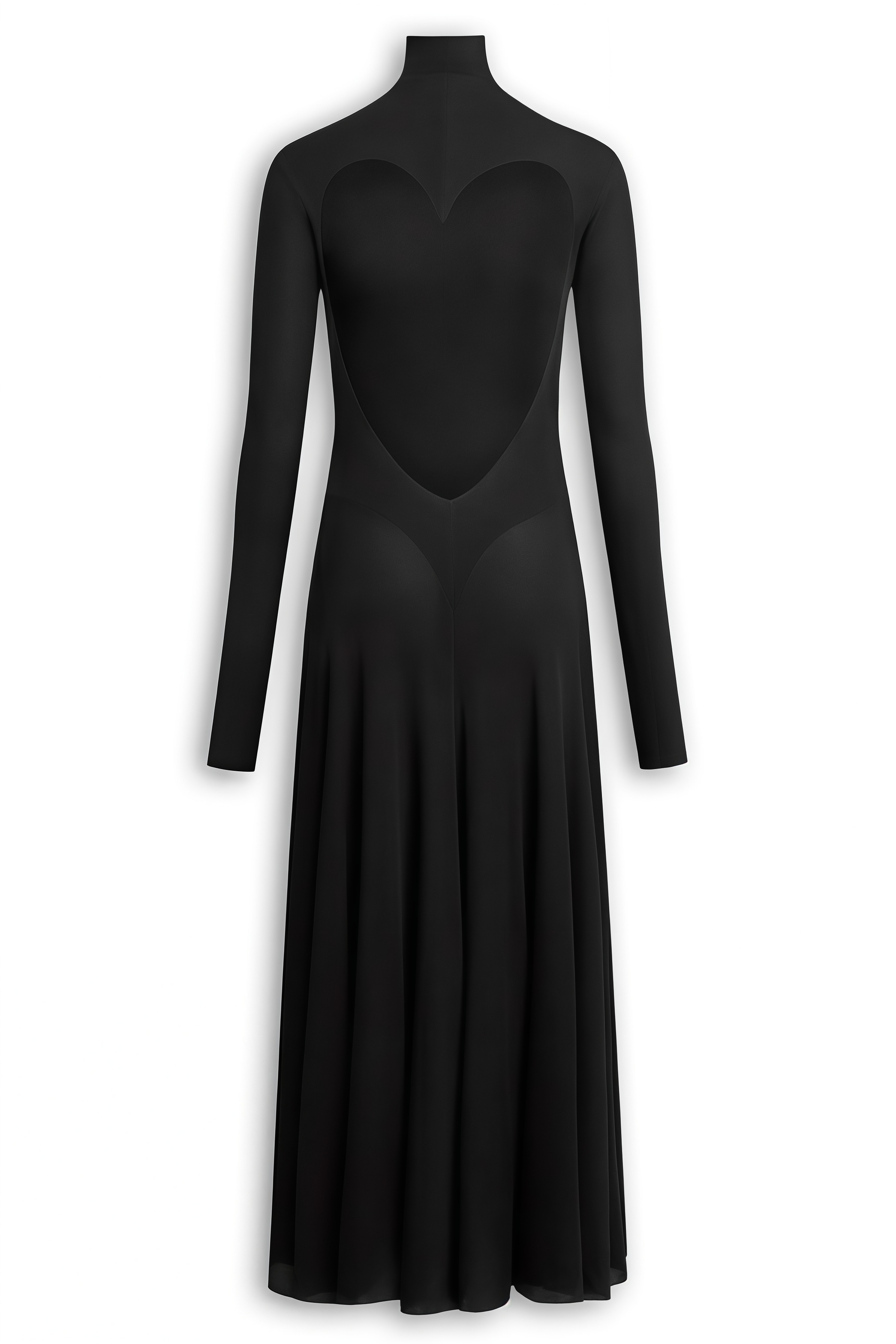 Painrse Black Long Sleeve Backless Maxi Dress