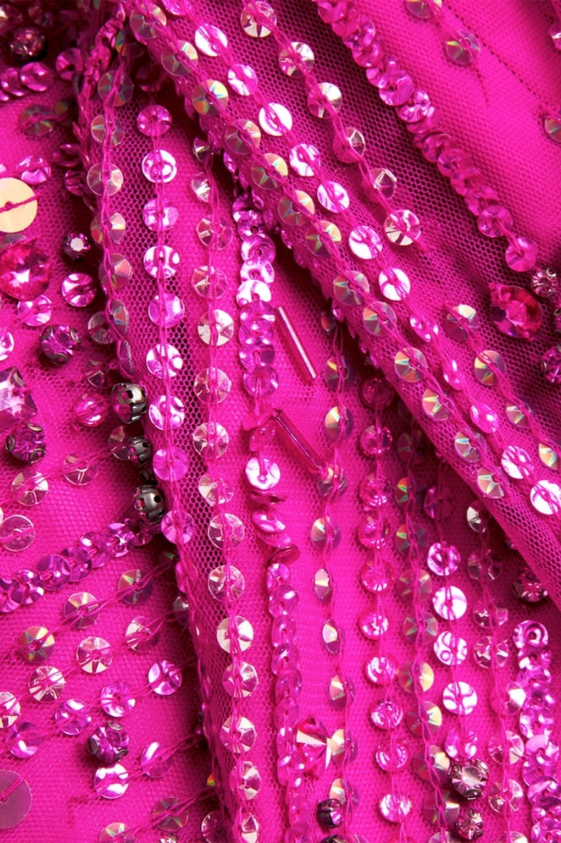 Willa Pink Sequin Embellished Maxi Dress