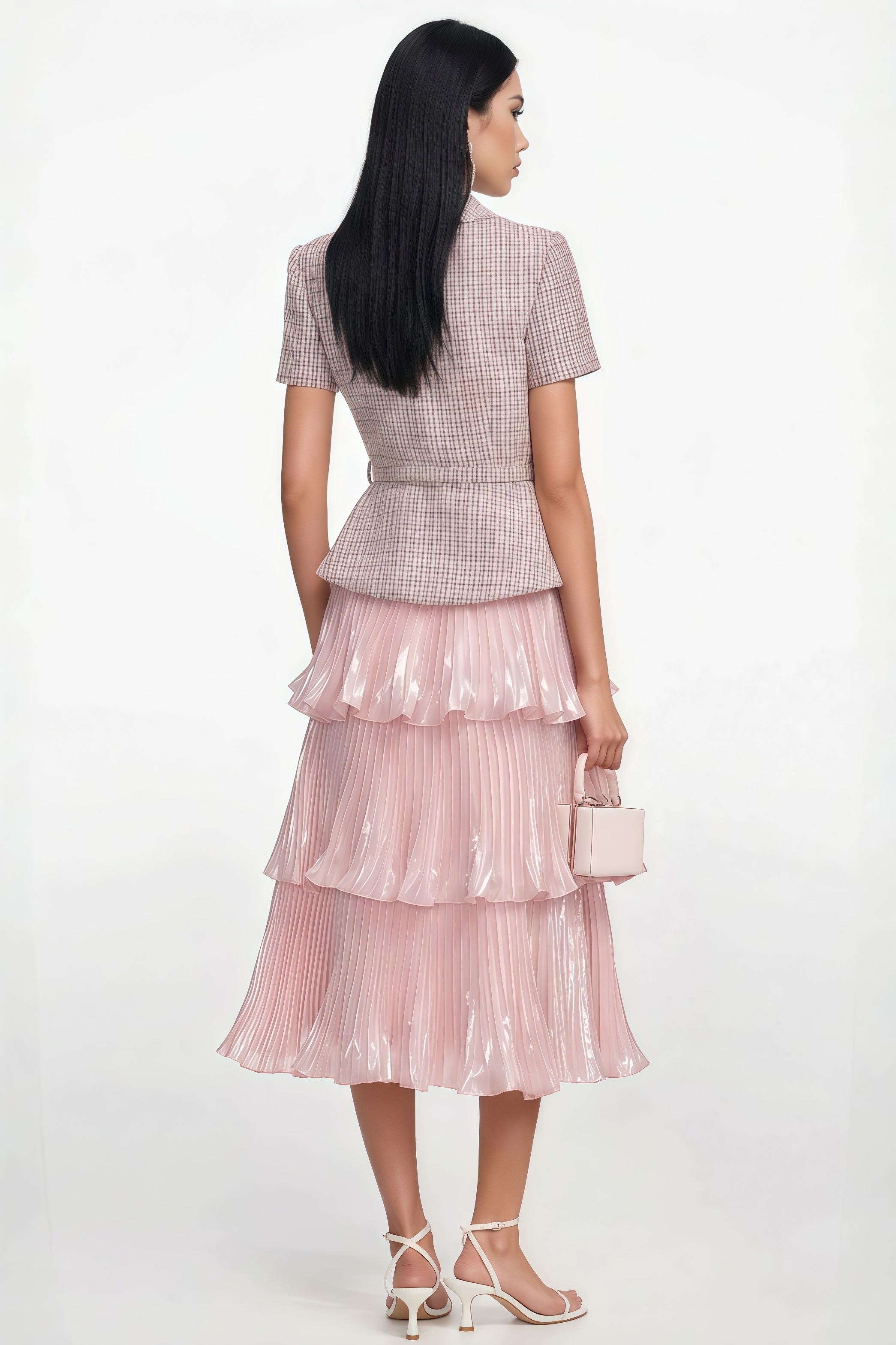 Lihamy Pink Layered Midi Dress