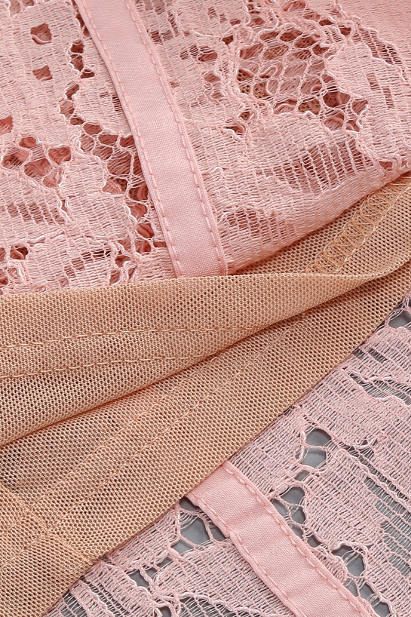 Nayllt Pink Lace Halter Maxi Dress