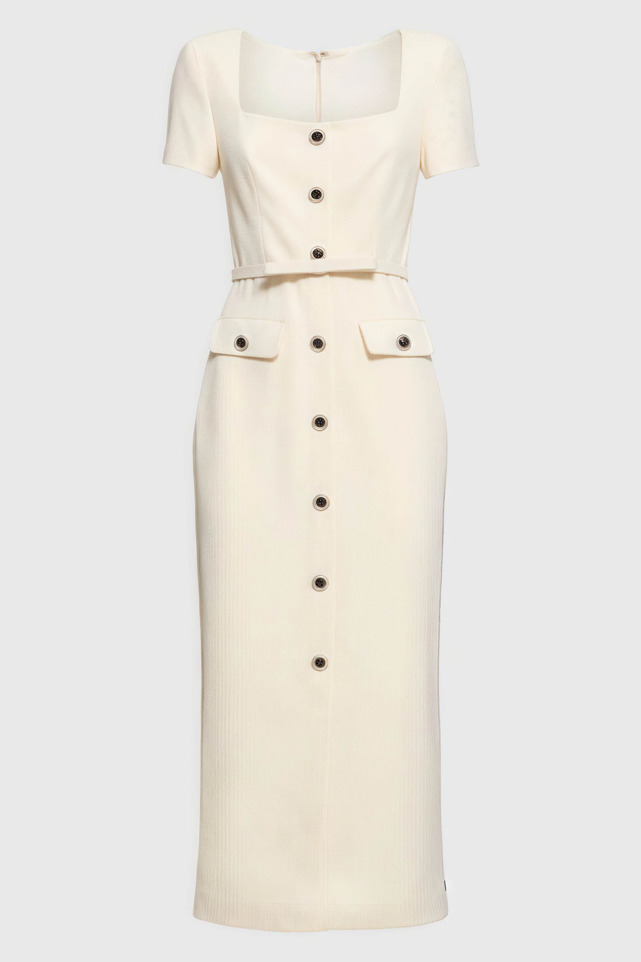 Angelse Crepe Button Midi Dress