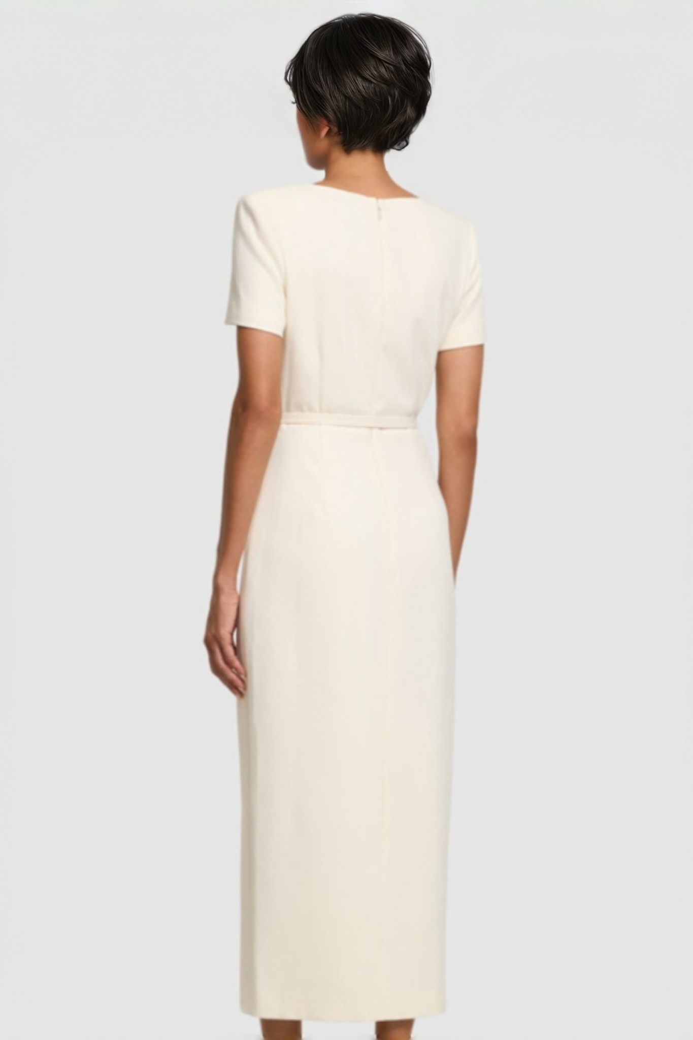 Angelse Crepe Button Midi Dress