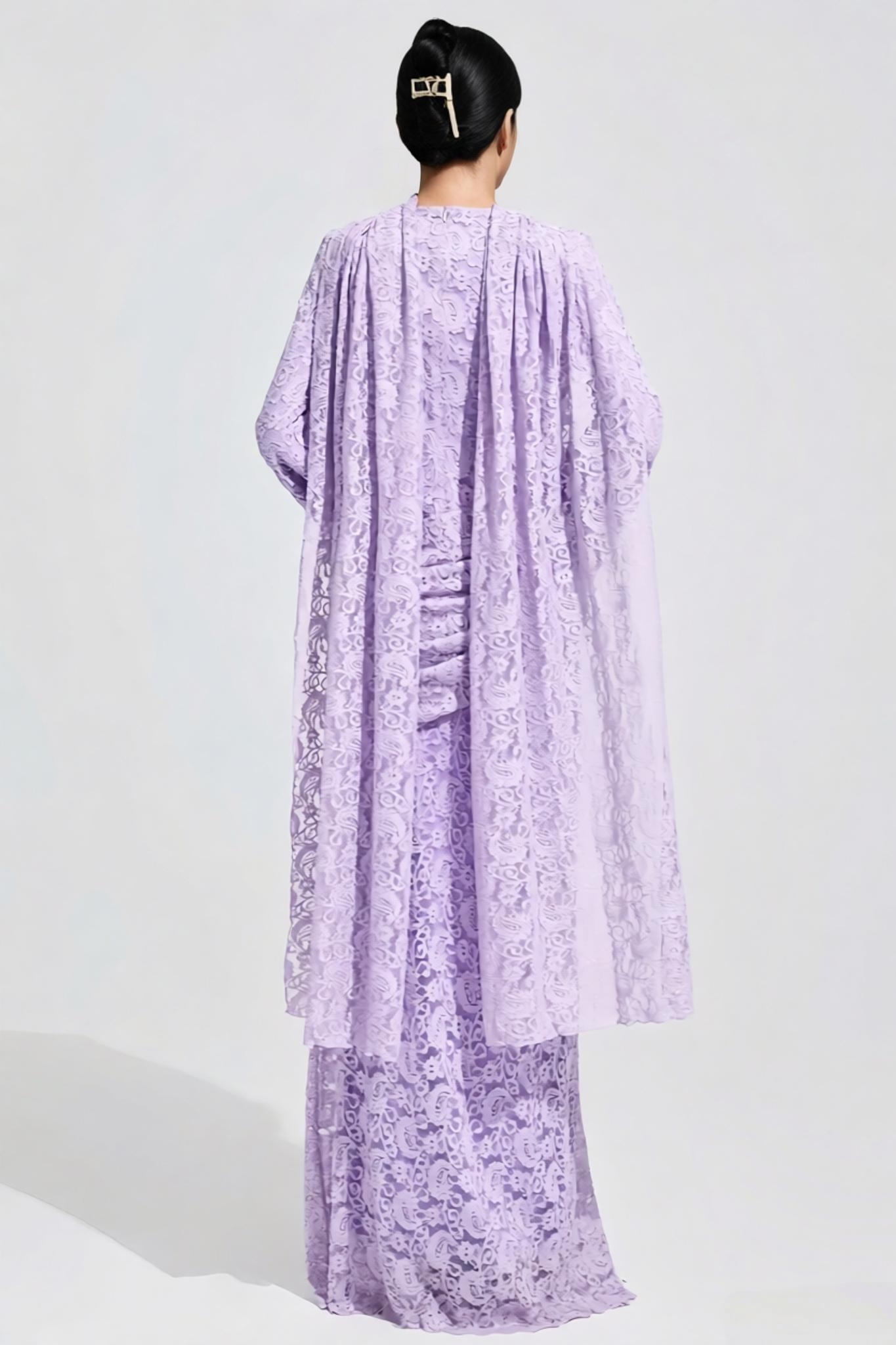Larno Purple Long Sleeve Lace Maxi Dress