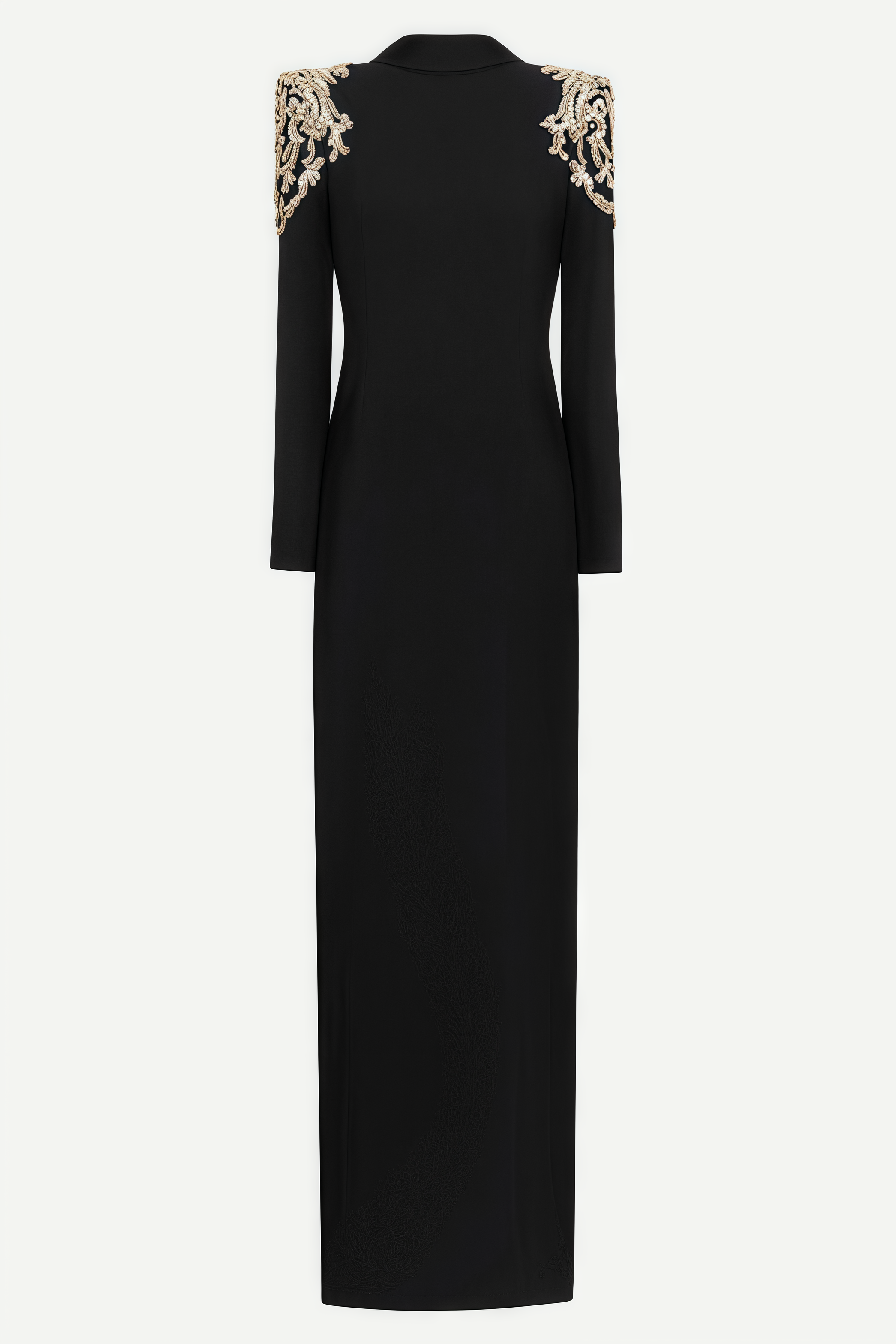 Luned Beaded Rhinestone Backless Maxi Dress