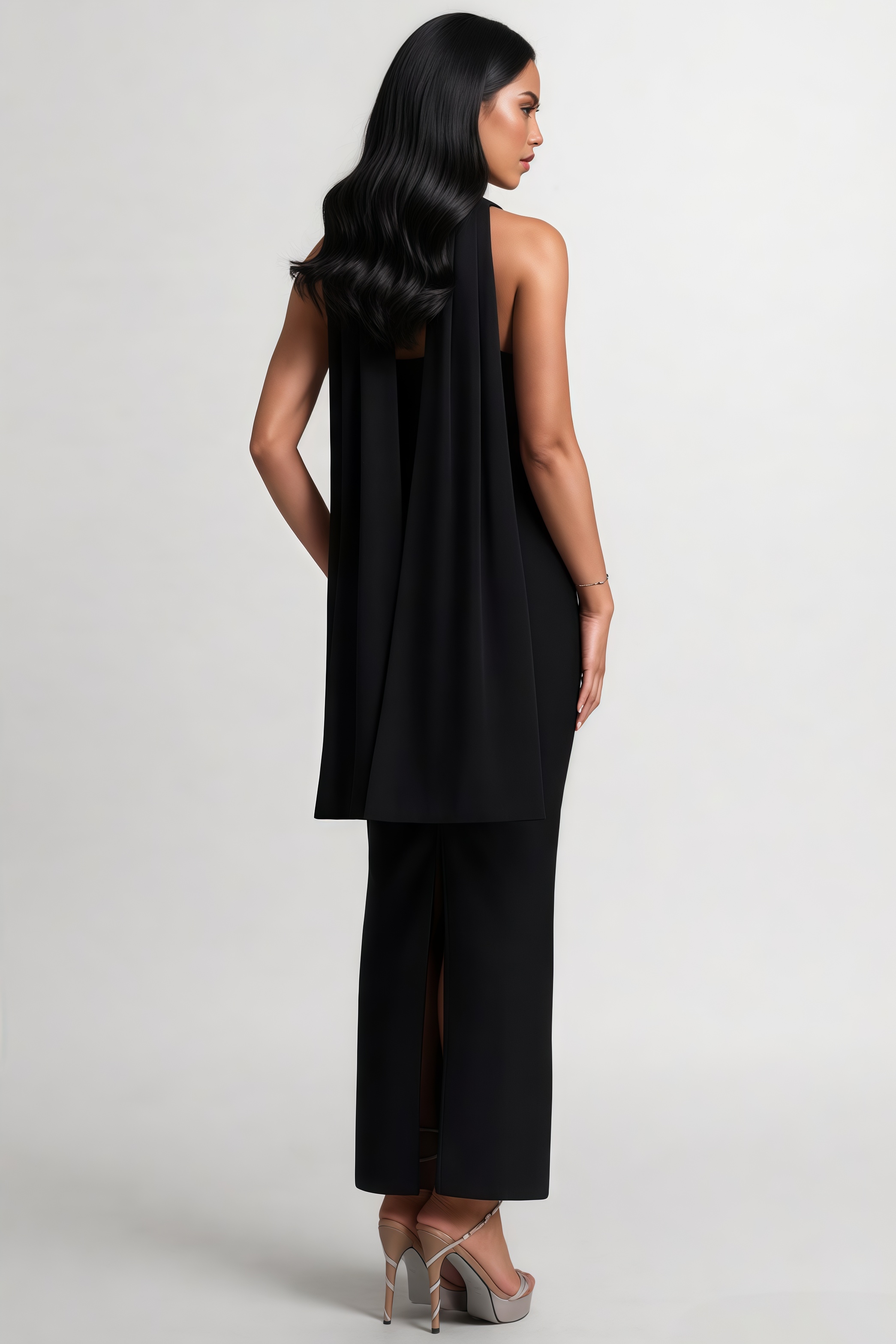 Gudson Black Strapless Bandage Maxi Dress
