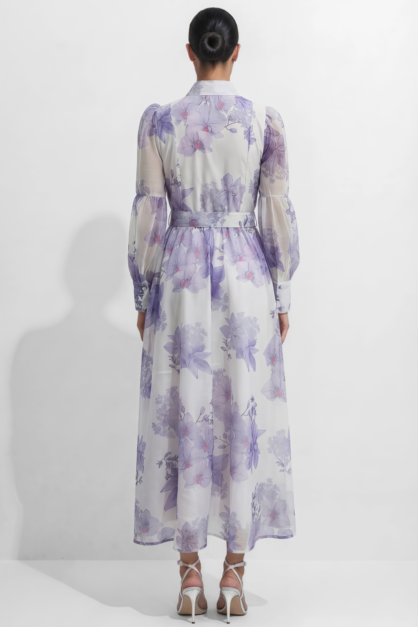 Thtra Purple Floral Print Maxi Dress