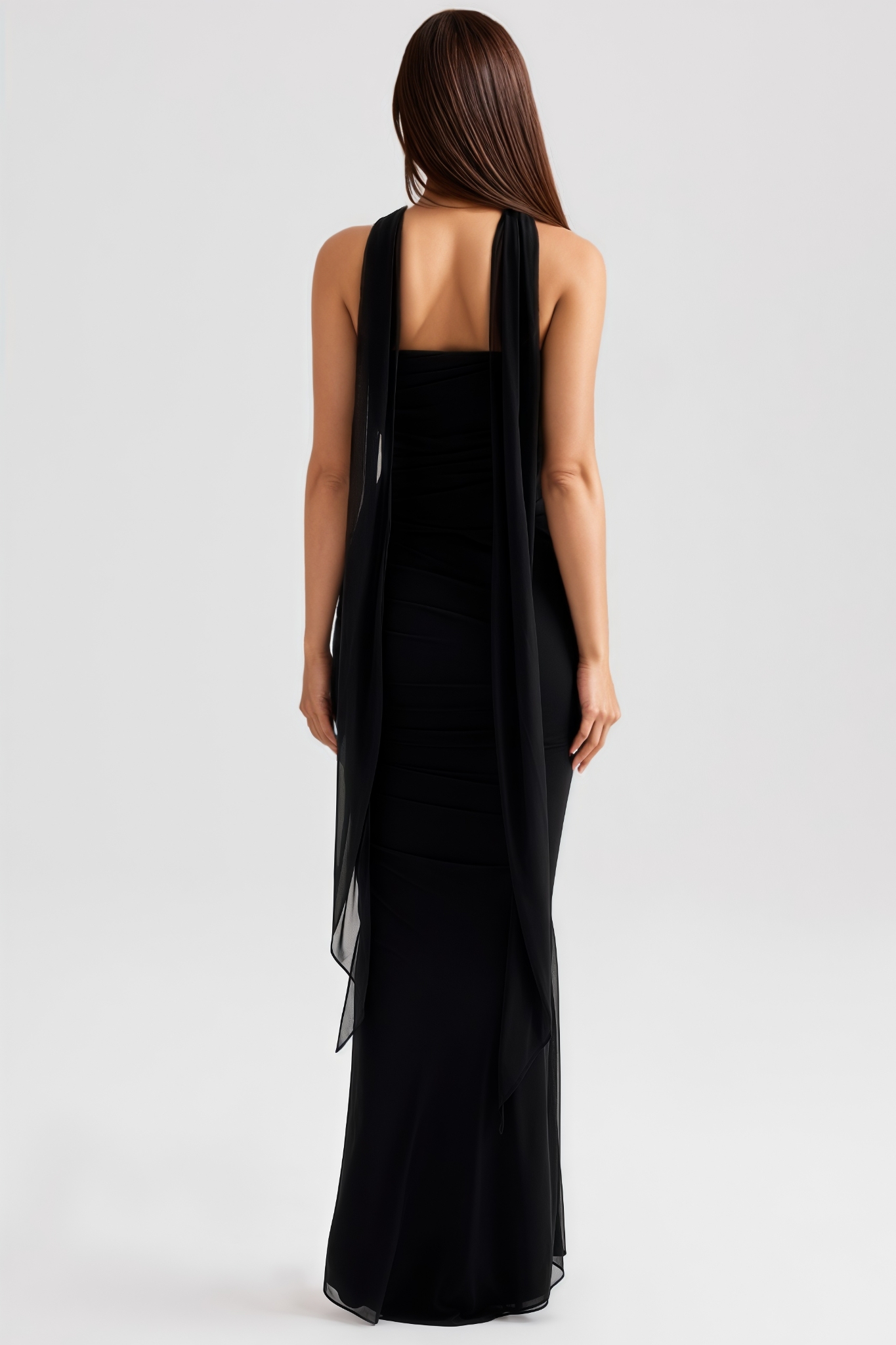Jorney Black Halter Maxi Dress Set