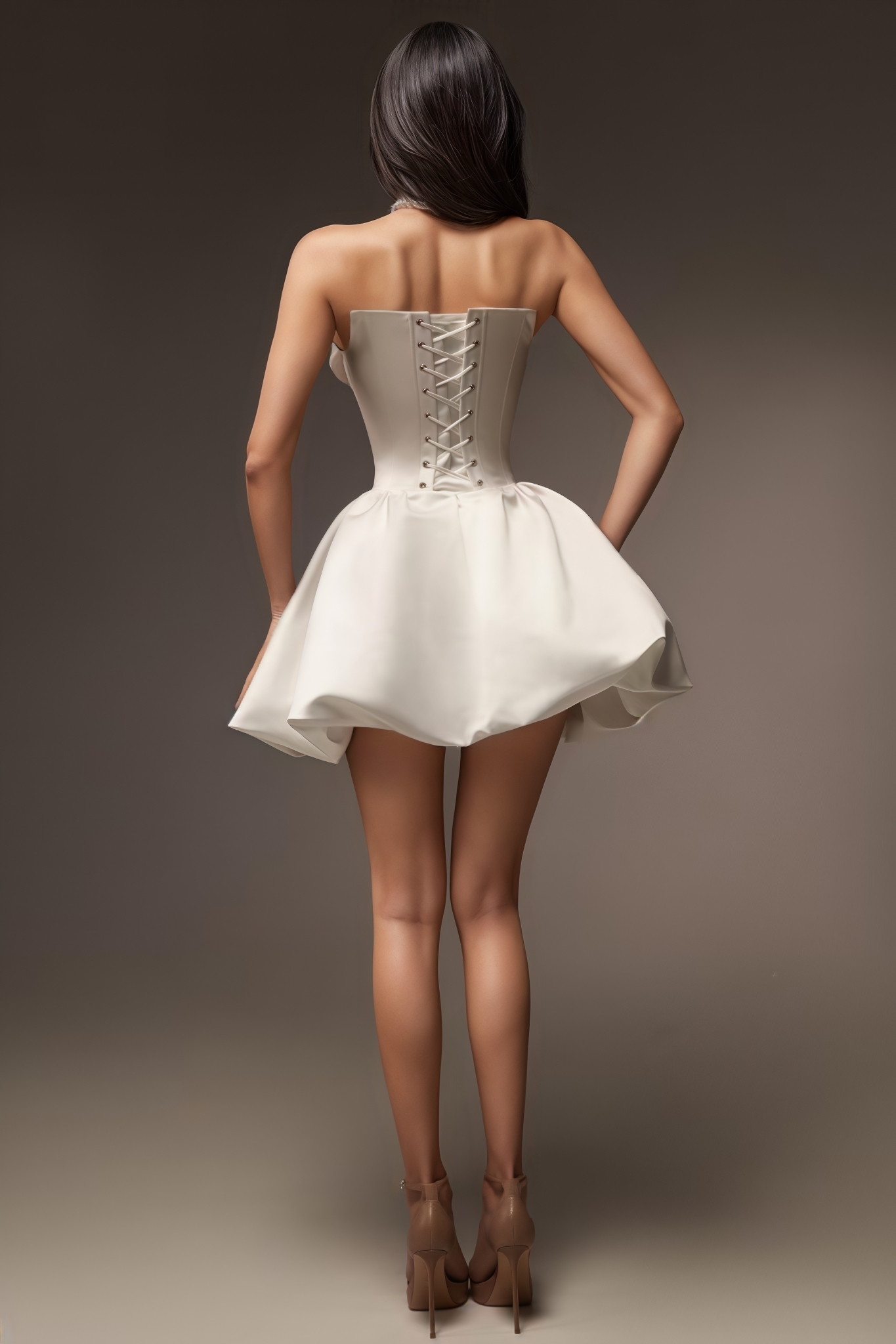 Vintcon White Strapless Mini Dress
