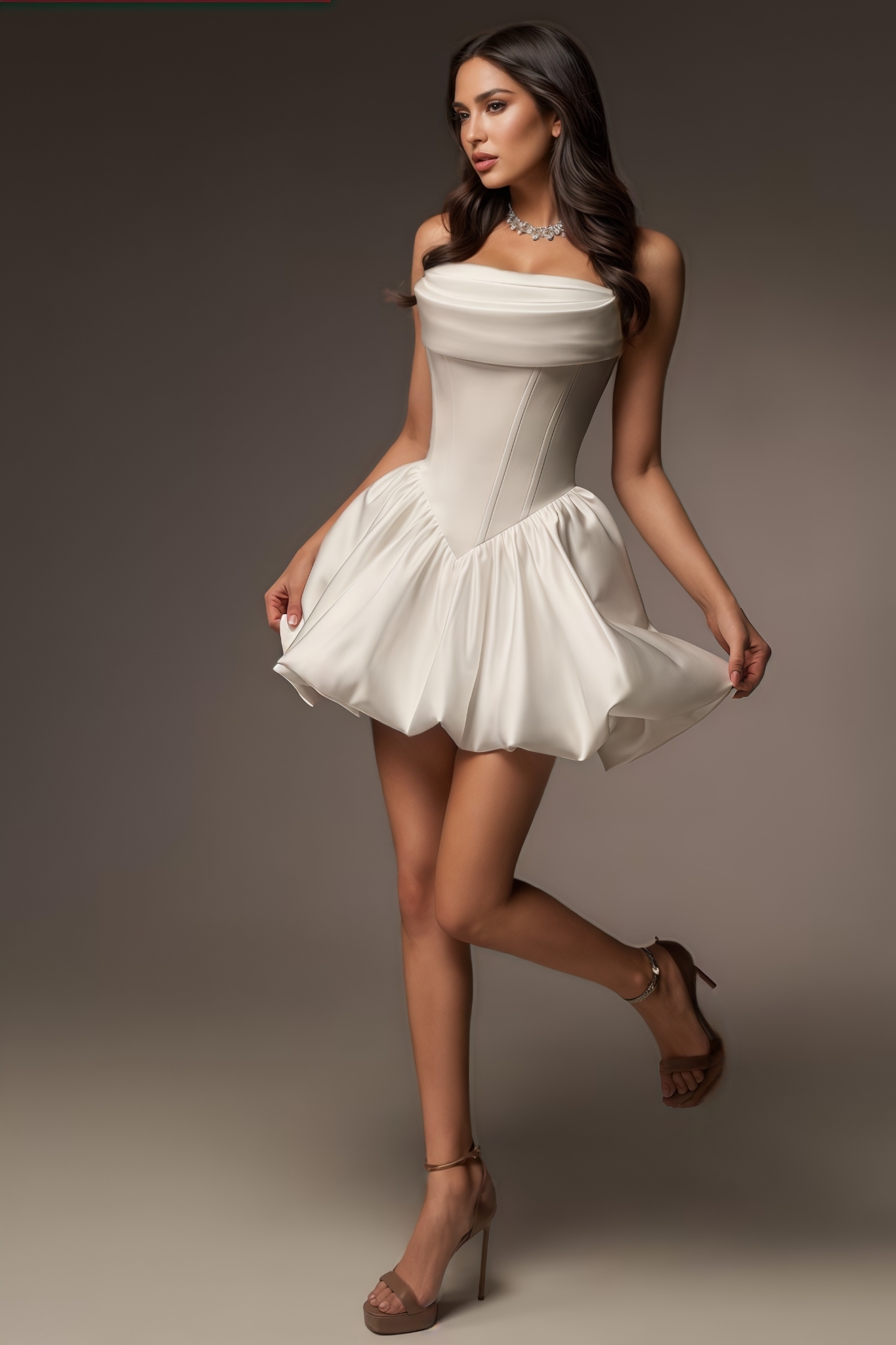 Vintcon White Strapless Mini Dress