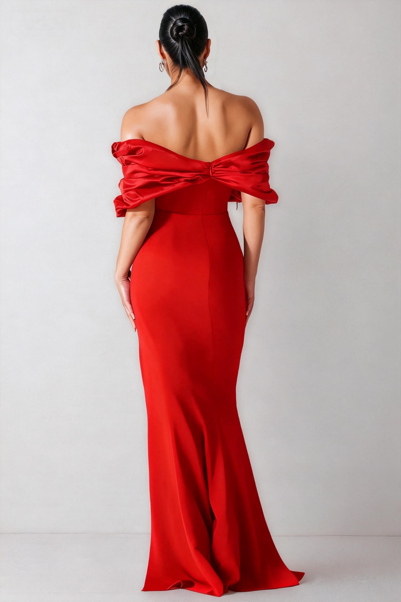 Marley Red Colour Wrap Hip Dress