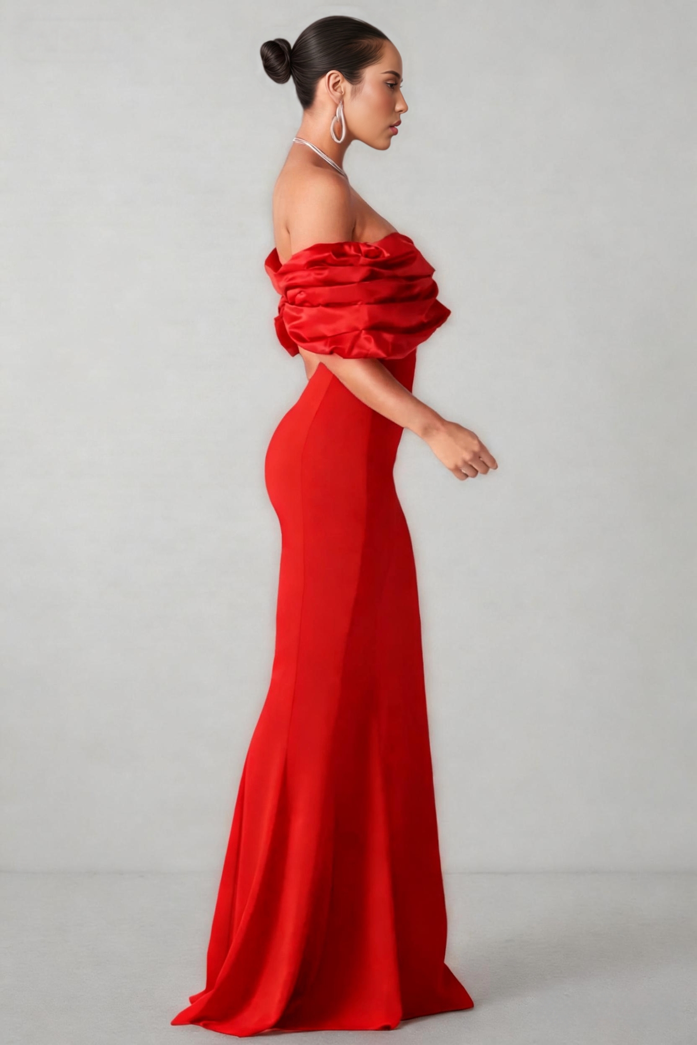 Marley Red Colour Wrap Hip Dress