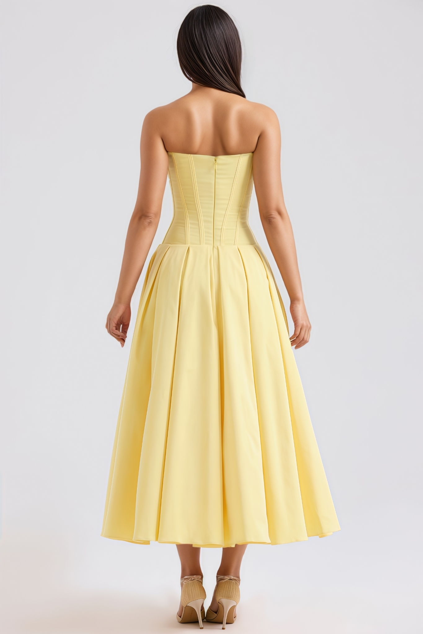 Mirten Yellow Strapless Maxi Dress