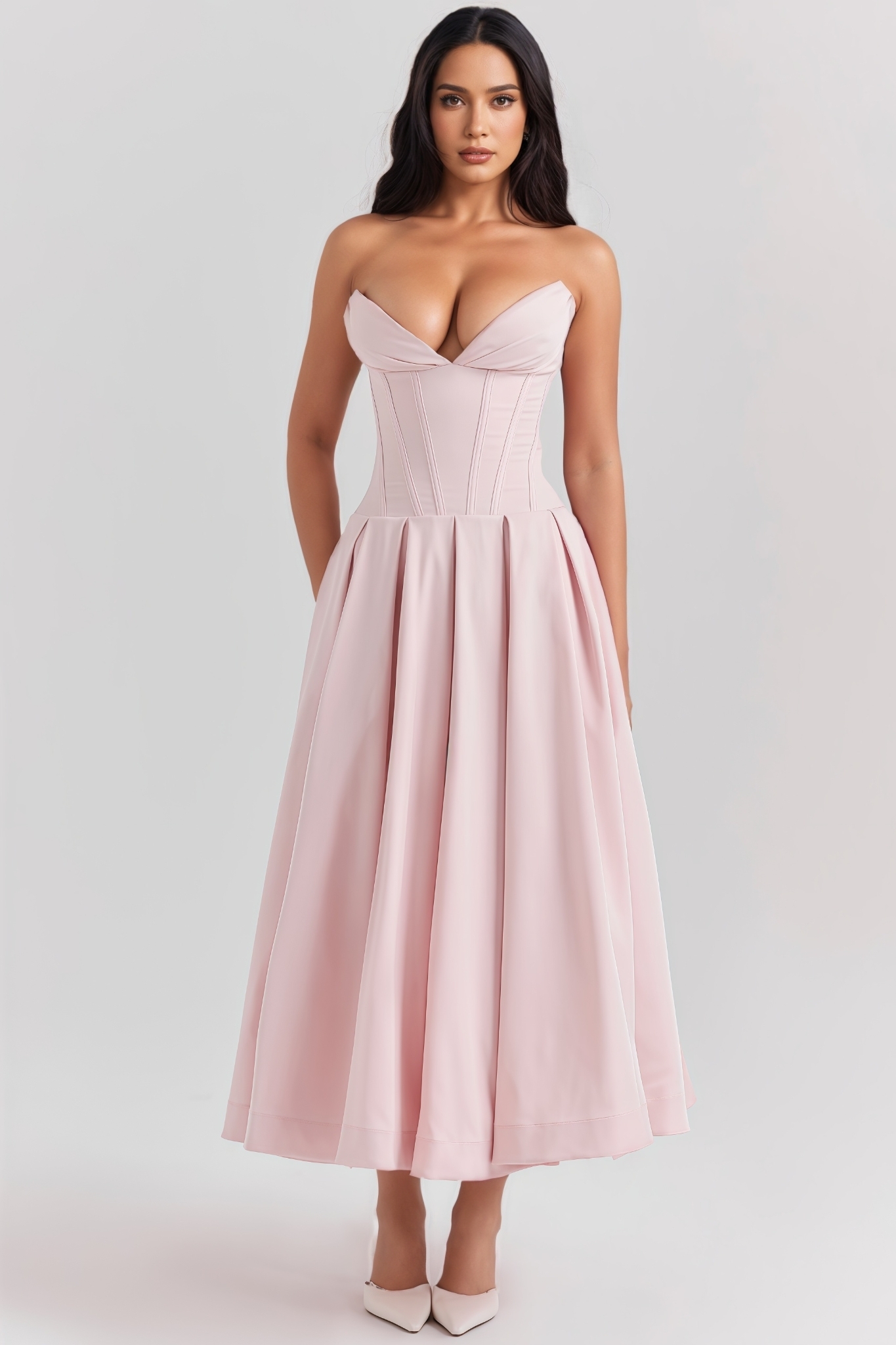 Lurno Pink Strapless Maxi Dress
