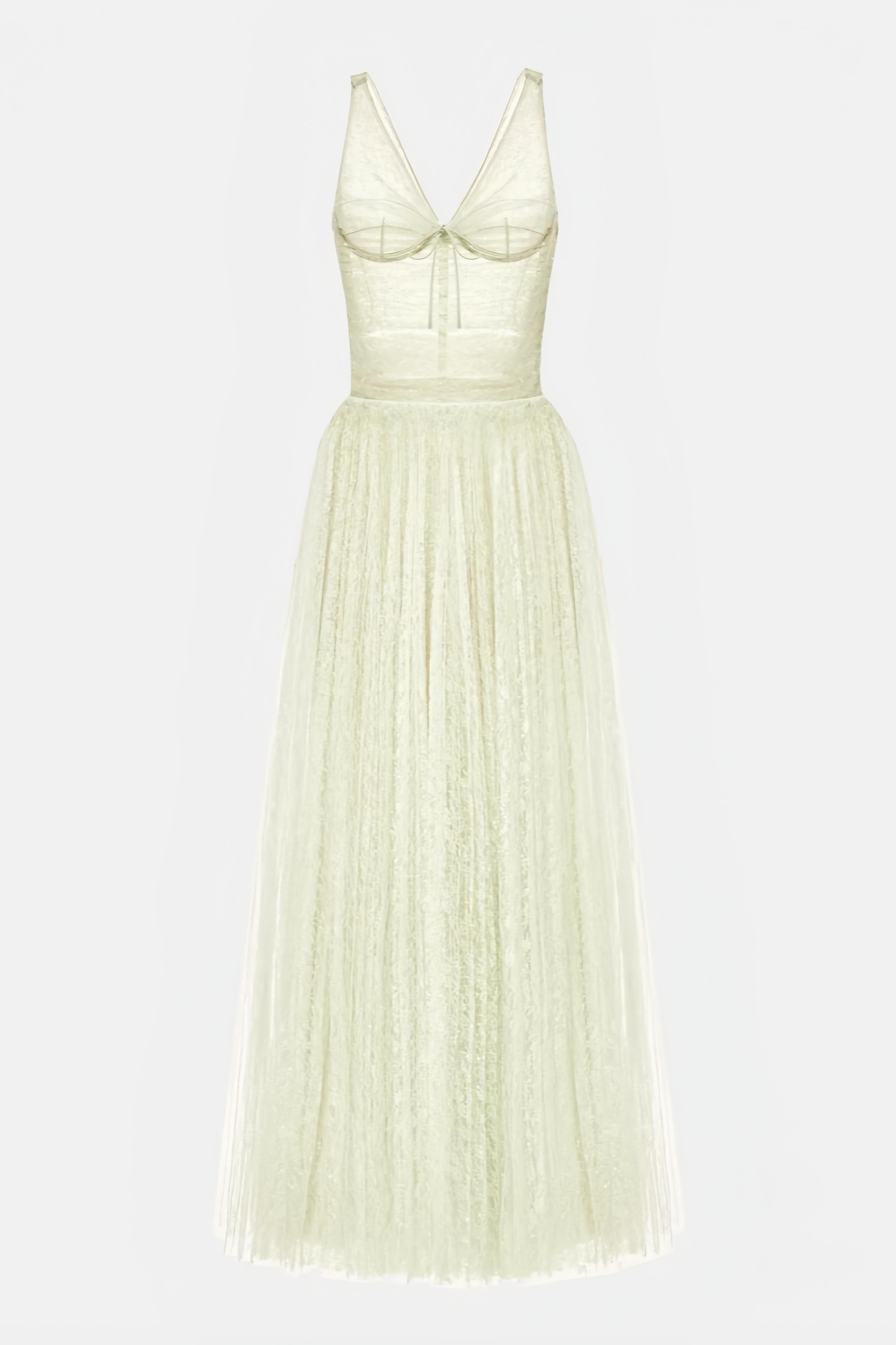 Orlando Green Halter Mesh Maxi Dress