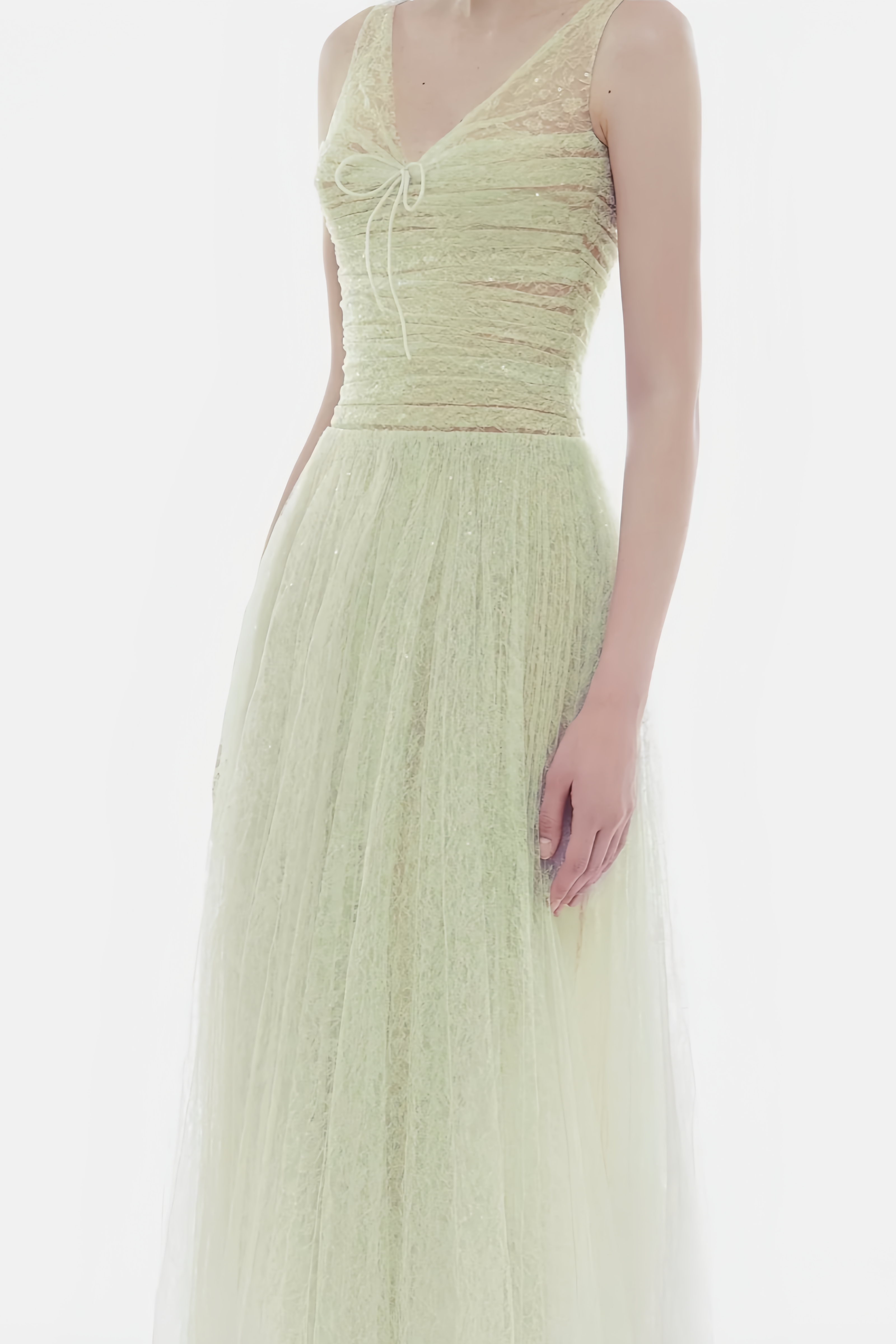 Orlando Green Halter Mesh Maxi Dress
