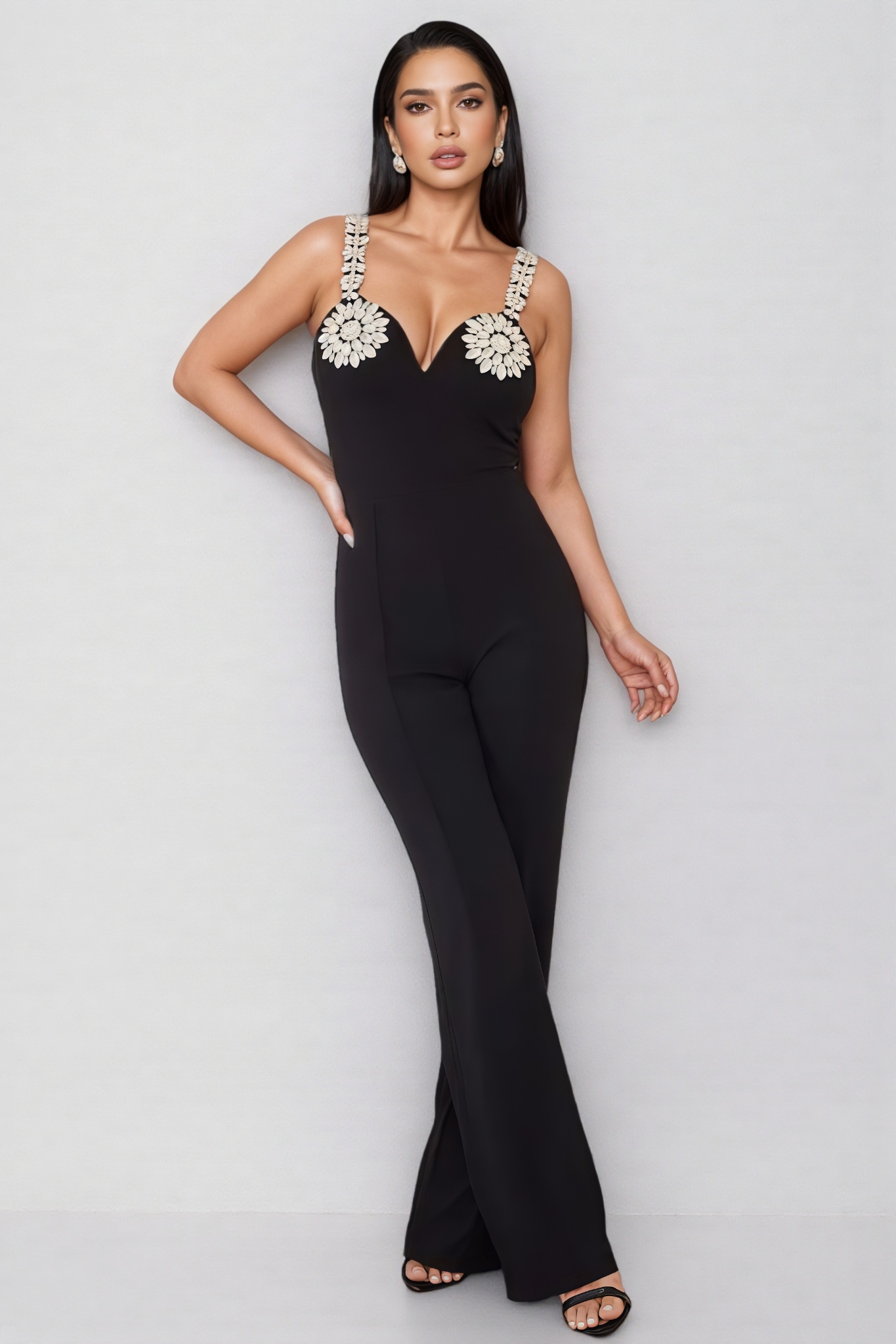 Rhead Halter Diamonds Floral Jumpsuit 