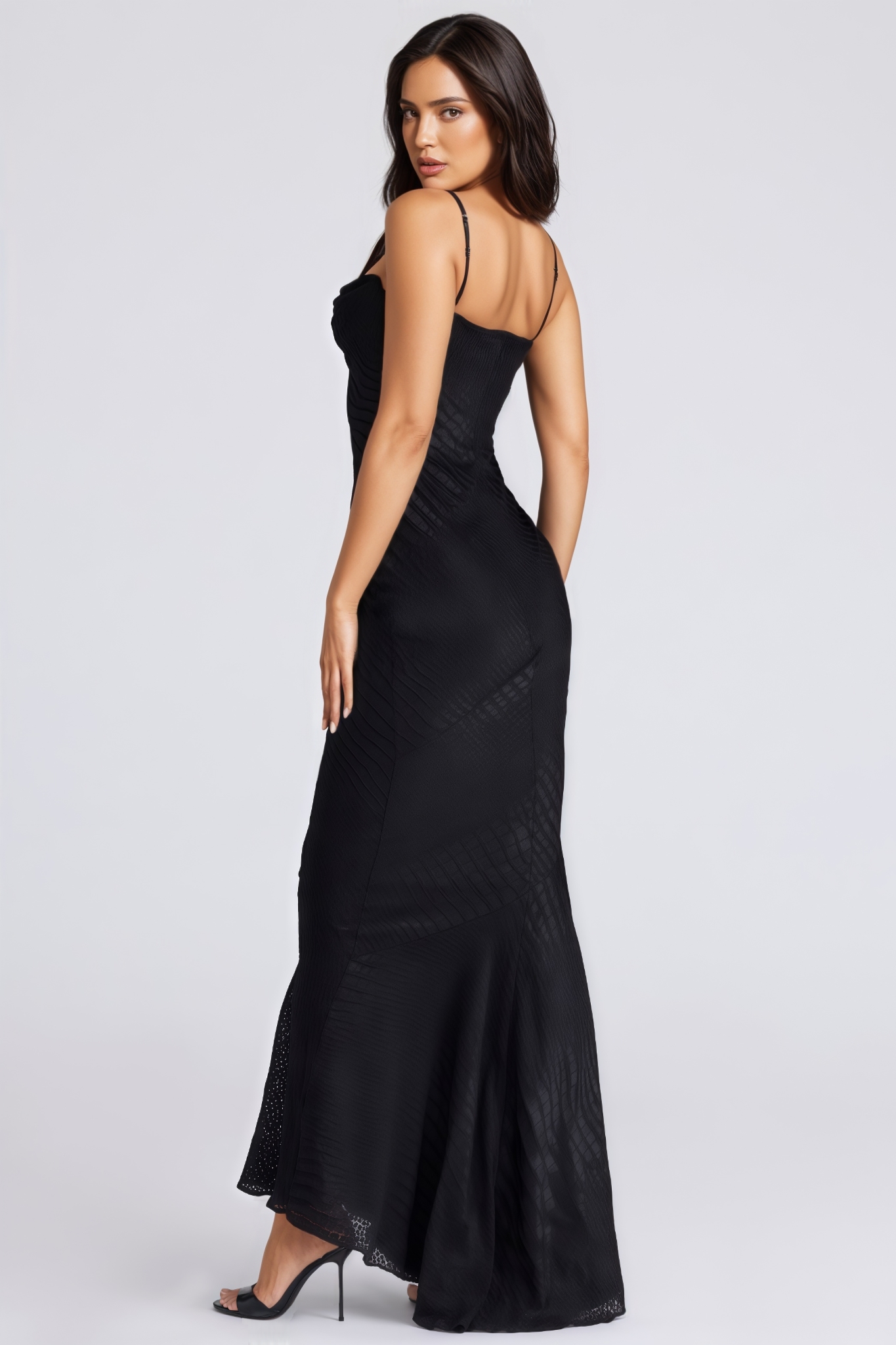 Genesis Black Fishtail Strapless Maxi Dress