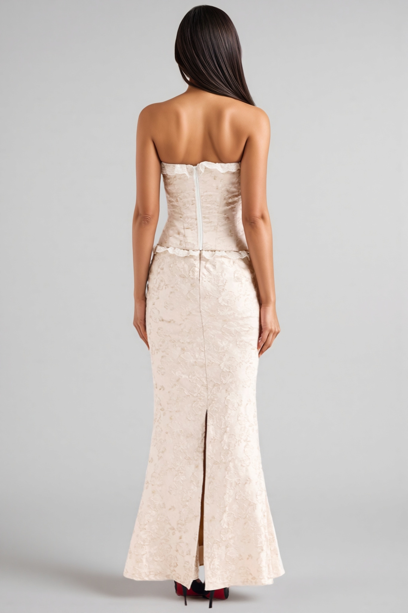 Lis Bow Jacquard Maxi Dress Set