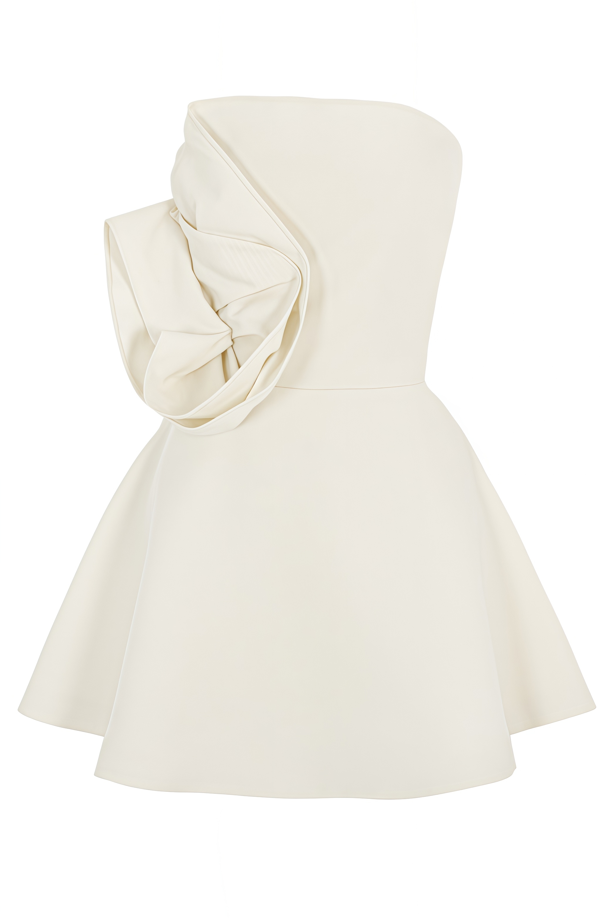 Methaw Beige Strapless Mini Dress