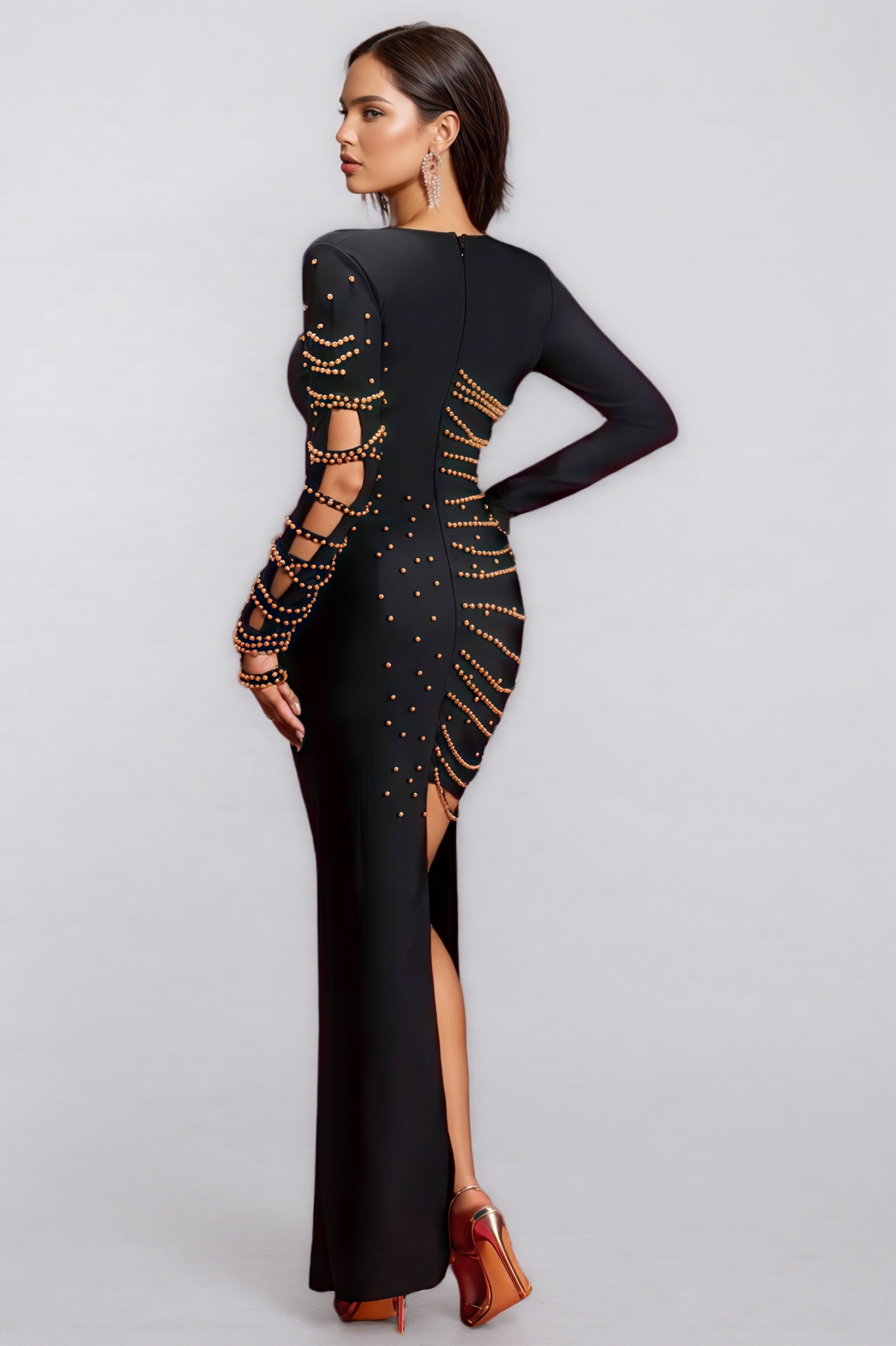 Astred Beadwork Luxury Bandage Maxi Dress