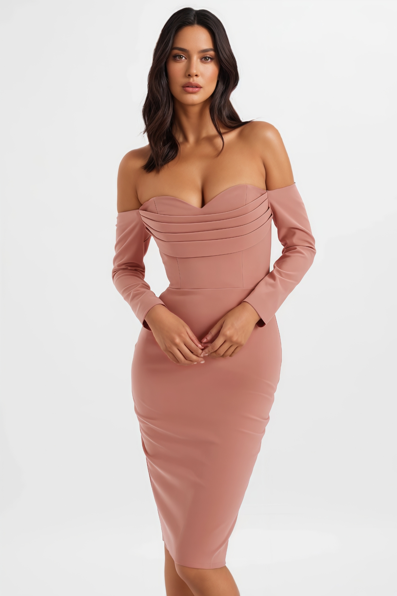 Pornkar Pink Off Shoulder Mini Dress