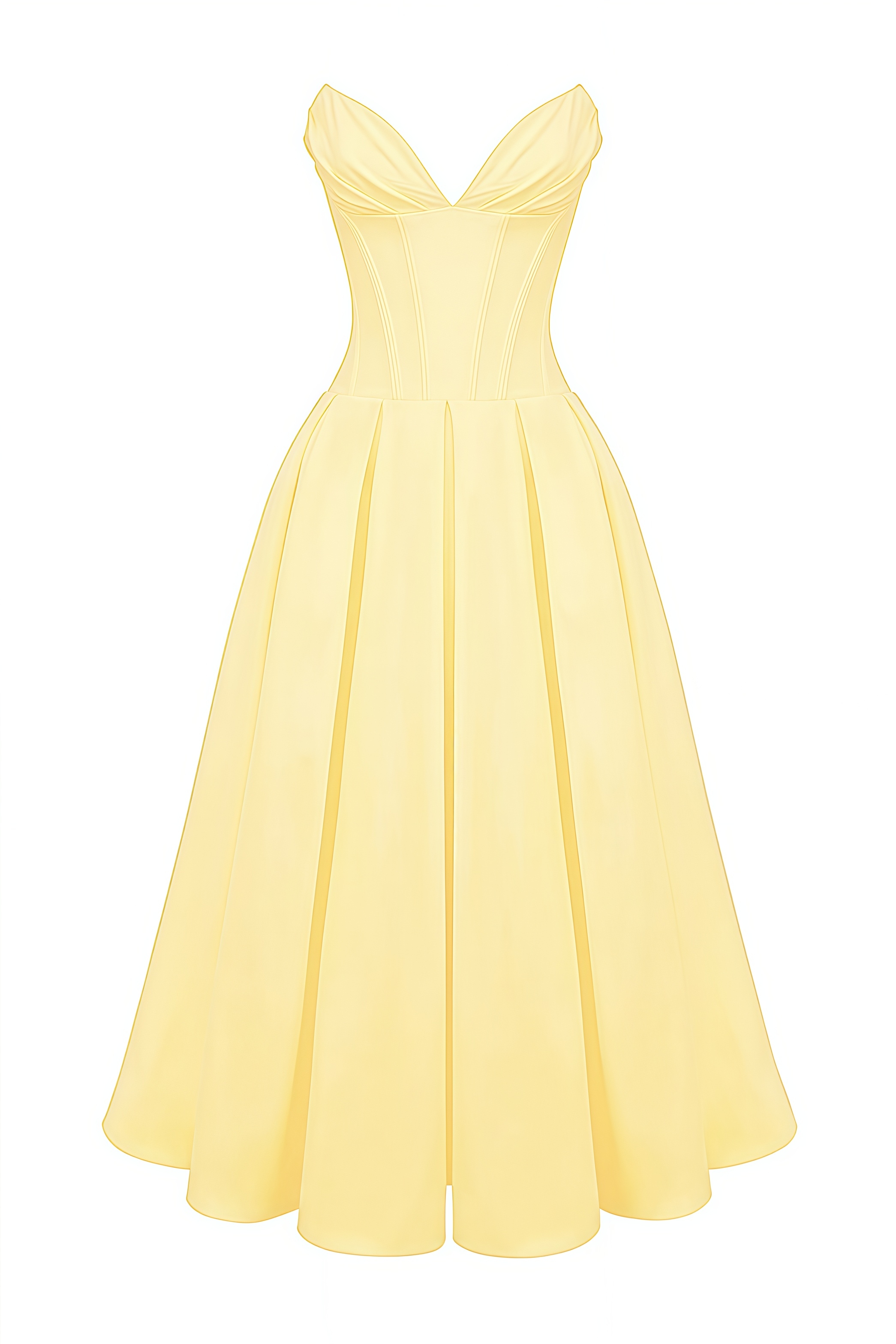 Mirten Yellow Strapless Maxi Dress