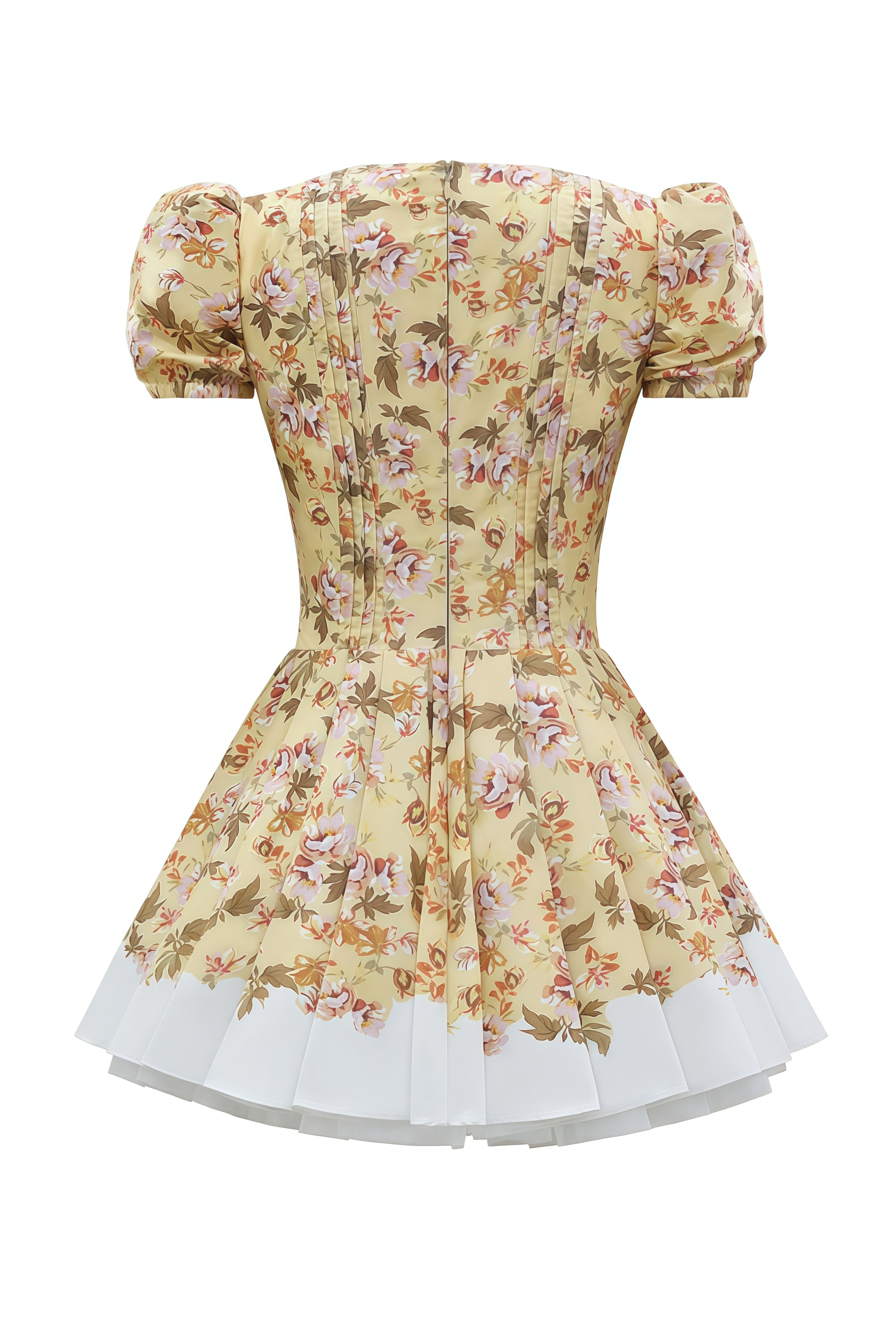 Maryst Beige Short Sleeve Floral Mini Dress