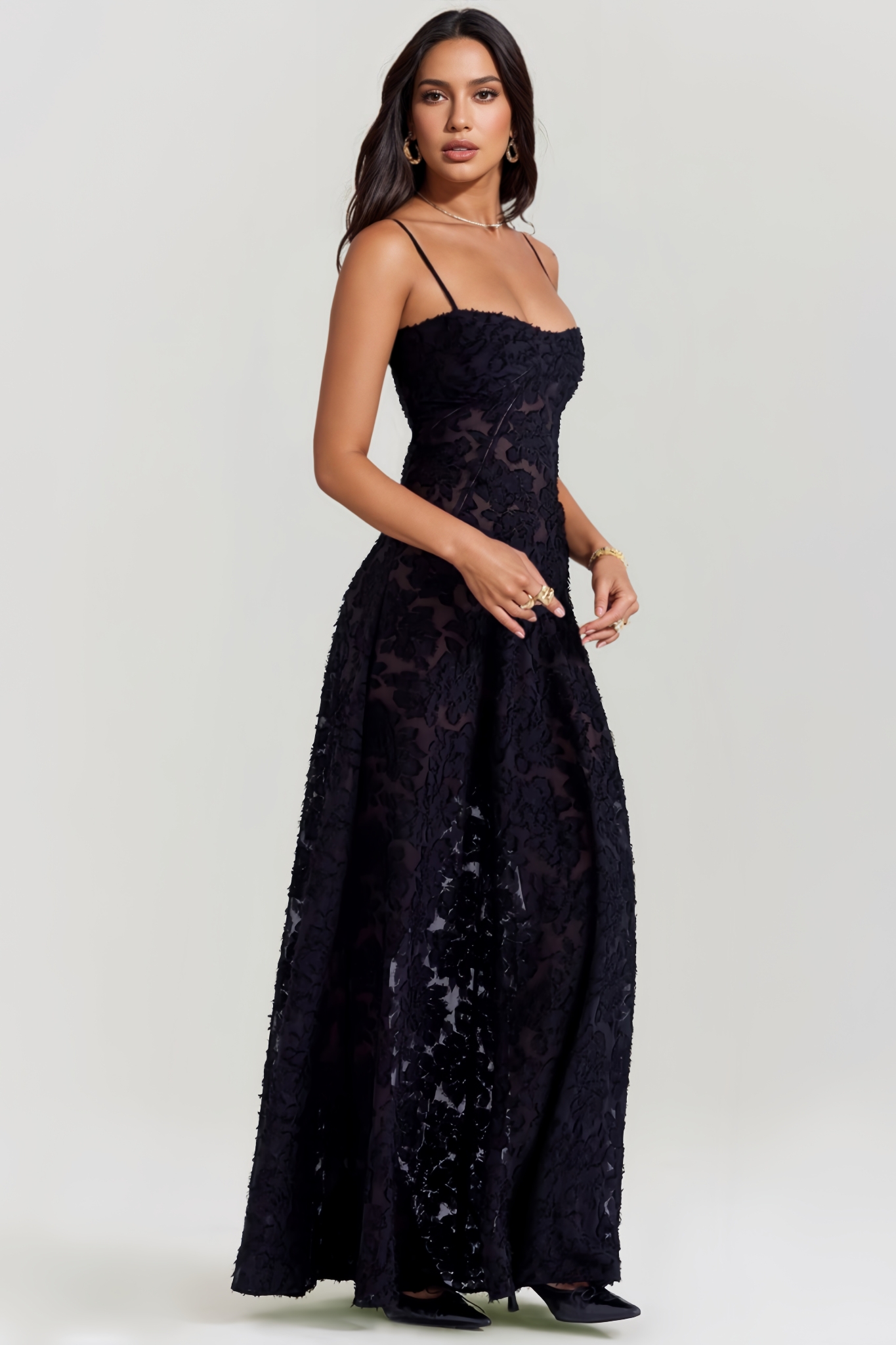 Fanrsn Black Halter Backless Maxi Dress