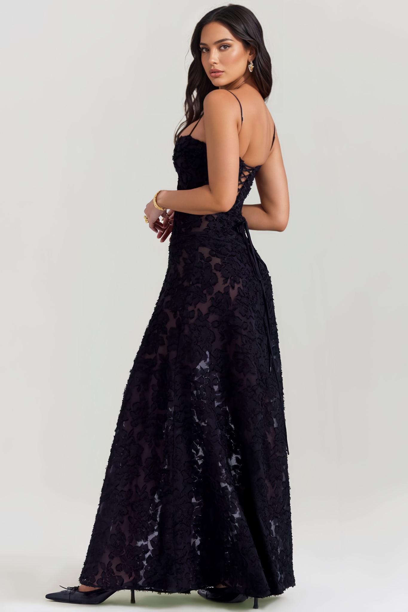 Fanrsn Black Halter Backless Maxi Dress