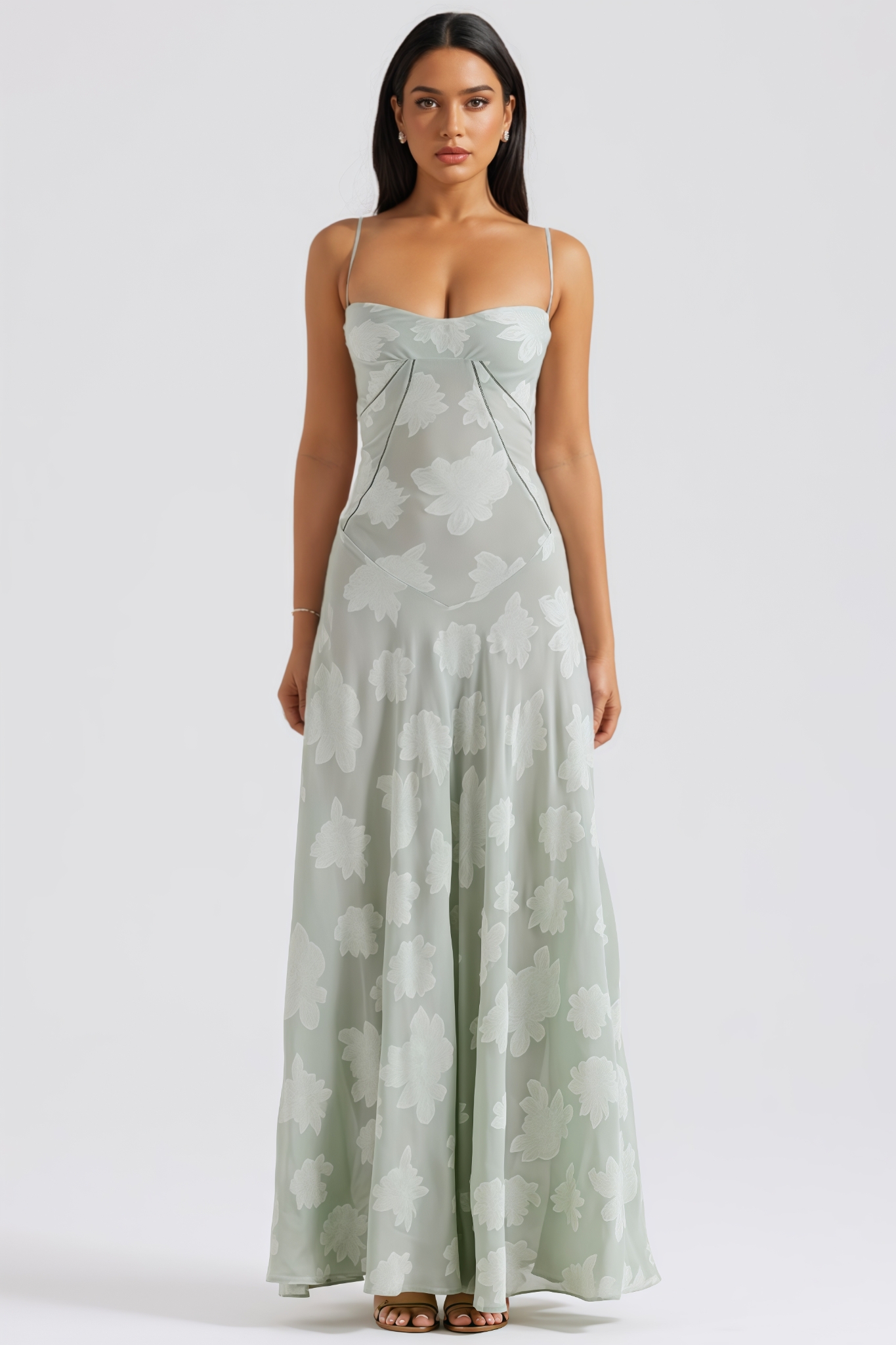 Nosan Green Halter Backless Maxi Dress