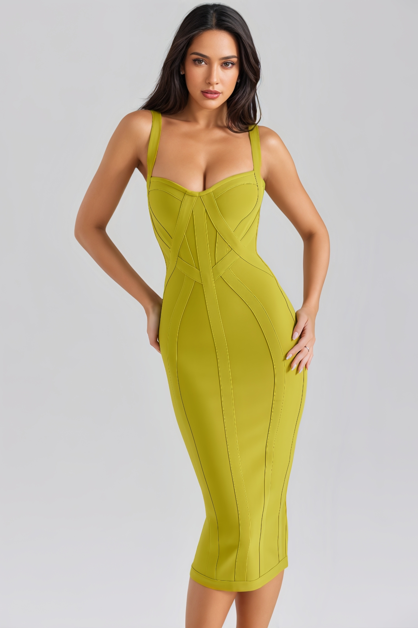 Enrild Strapless Bandage Midi Dress