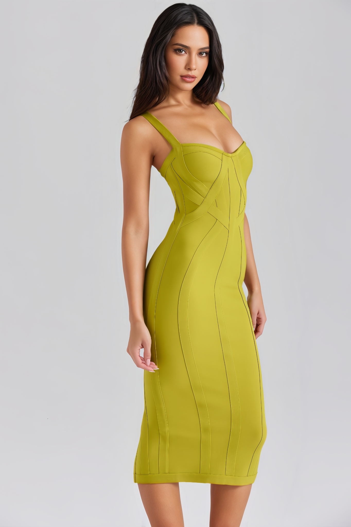 Enrild Strapless Bandage Midi Dress