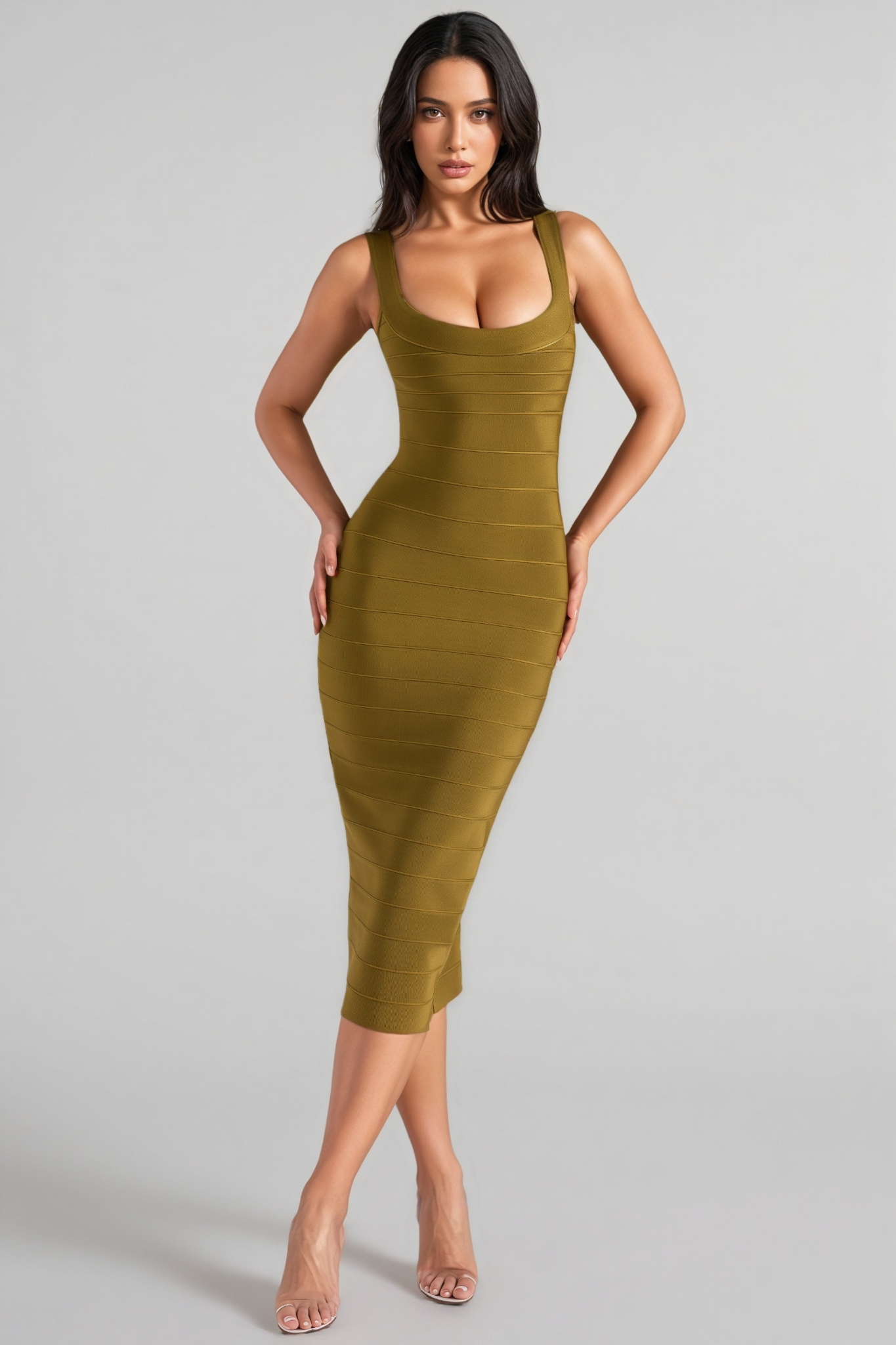 Cruze Green Bandage Midi Dress