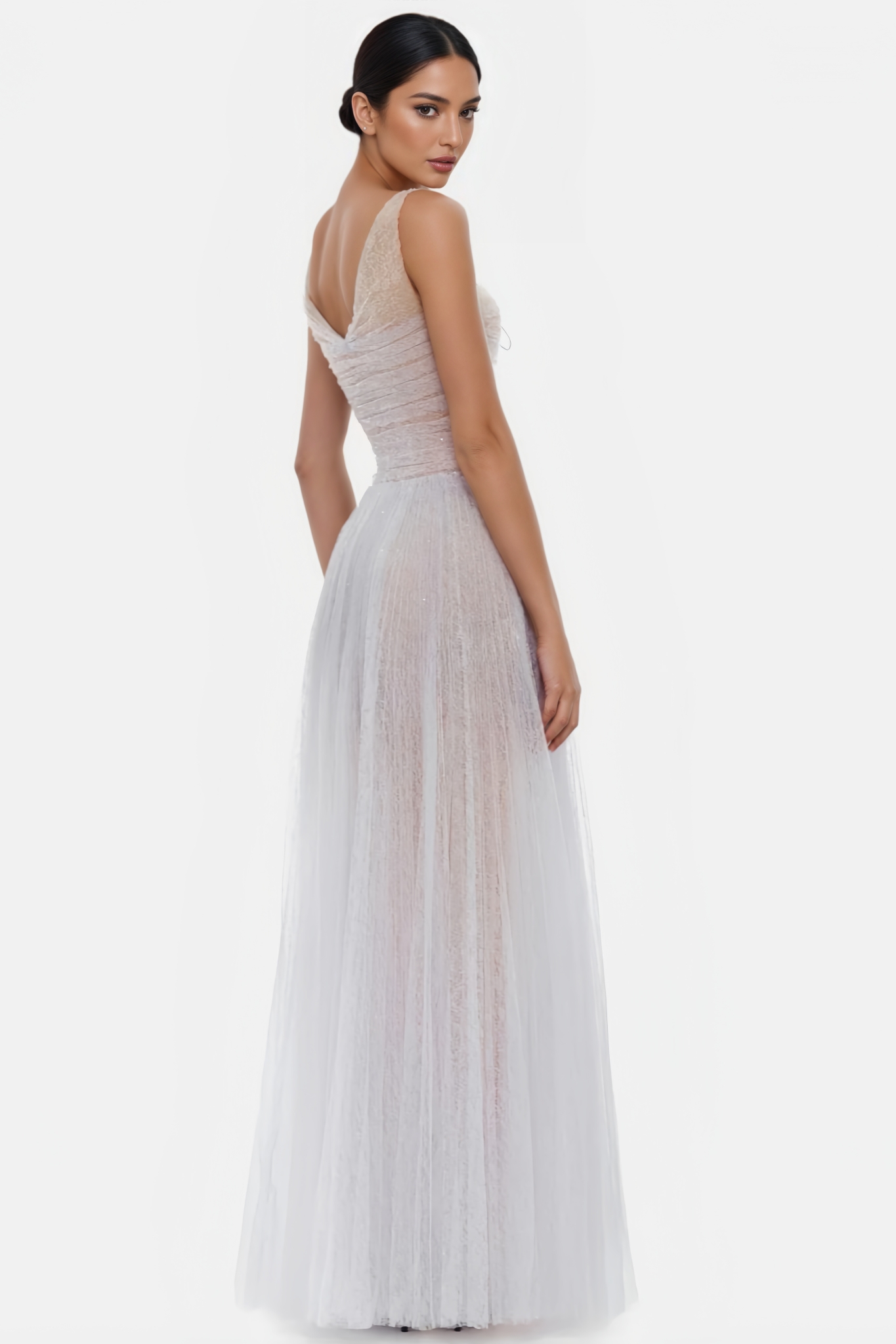 Waillo Purple Halter Mesh Maxi Dress