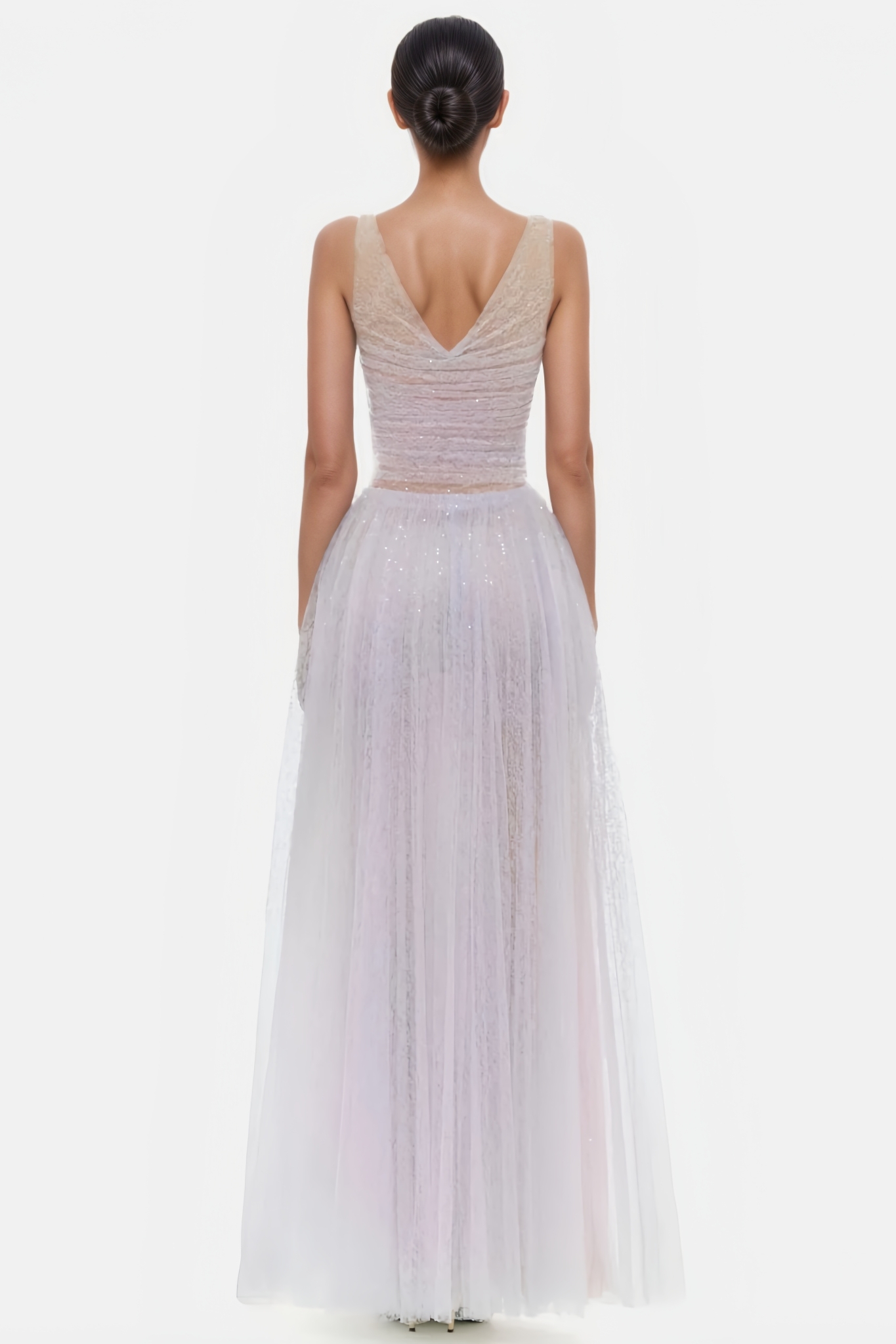 Waillo Purple Halter Mesh Maxi Dress