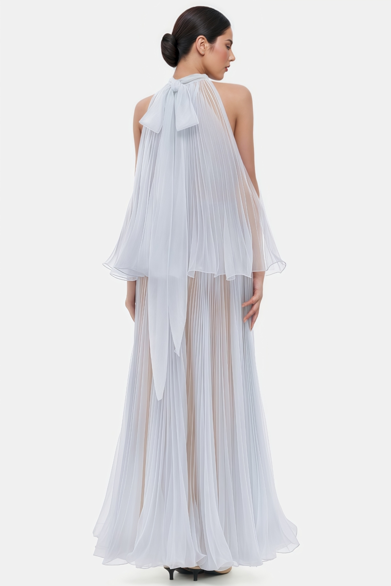 Ucoss Purple Halter Neck Draped Maxi Dress