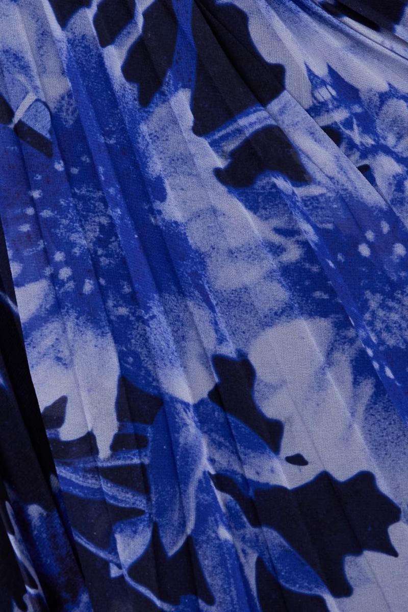 Suki Blue Floral Pleated Maxi Dress