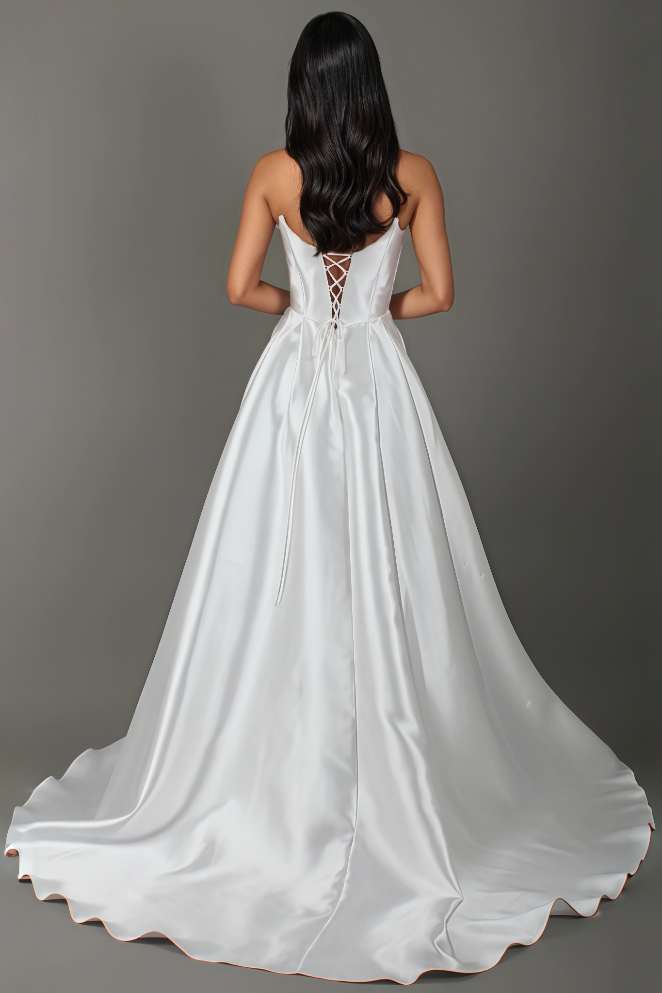 White Satin Strapless Maxi Dress