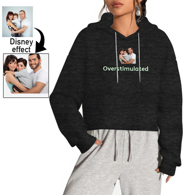 Overstimulated Crop Sweatshirt for Mom Cowboy Frog Hoodies Unhinged Weirdcore Clothing Gen Z Top Weird Stuff Funny Hoodies