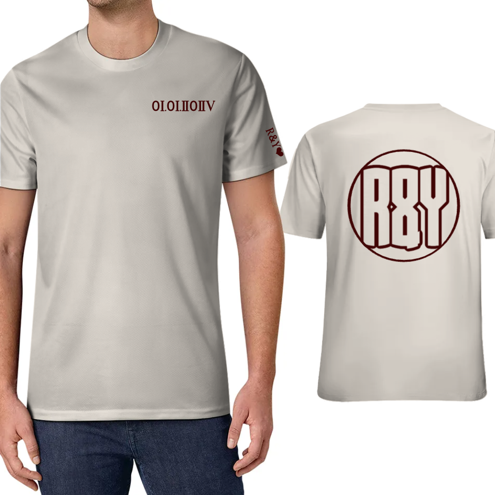 Personalized Date With Initials On Sleeve and Back tshirt Custom Couple Name Monogram Shirt Anniversaries Matching Valentine T-shirt