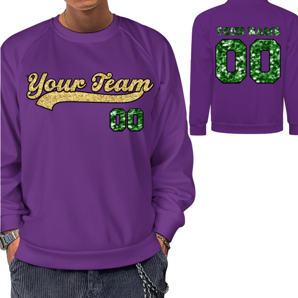 Custom Sports Sweatshirt Front Back Name and Number Sweatshirt Personalized Your Team Clothes