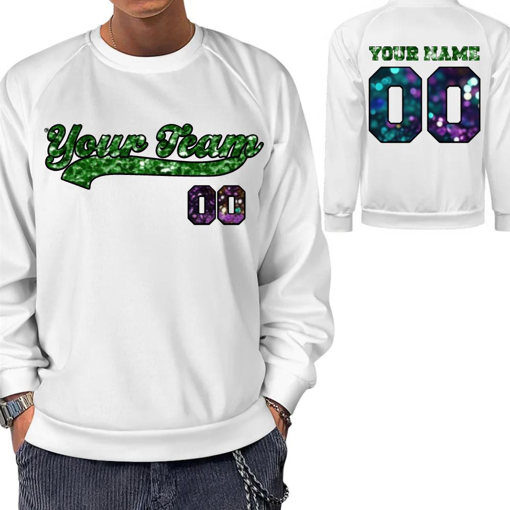 Custom Sports Sweatshirt Front Back Name and Number Sweatshirt Personalized Your Team Clothes