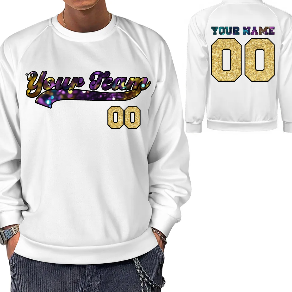 Custom Sports Sweatshirt Front Back Name and Number Sweatshirt Personalized Your Team Clothes