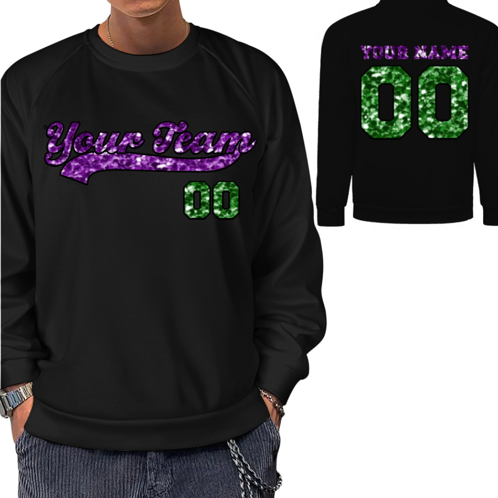 Custom Sports Sweatshirt Front Back Name and Number Sweatshirt Personalized Your Team Clothes