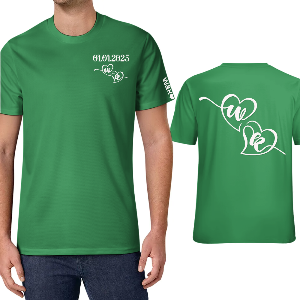 Personalized Date tshirt Custom Couple Love Monogram Shirt Anniversaries Matching Valentine T-shirt