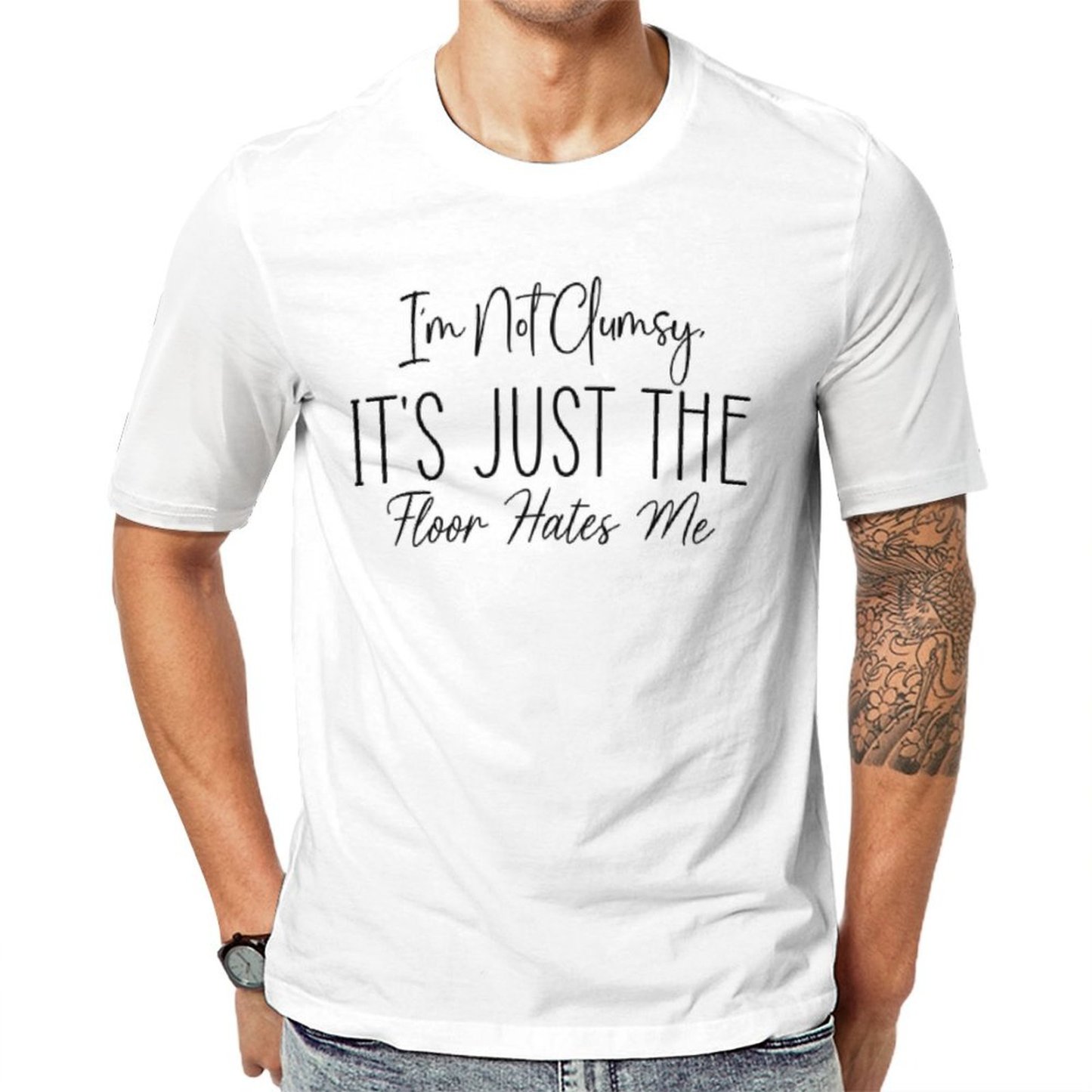 Charlylifestyle Unisex Casual I'm Not Clumsy It's Just The Floor Hates Me T-Shirt-Charlylifestyle