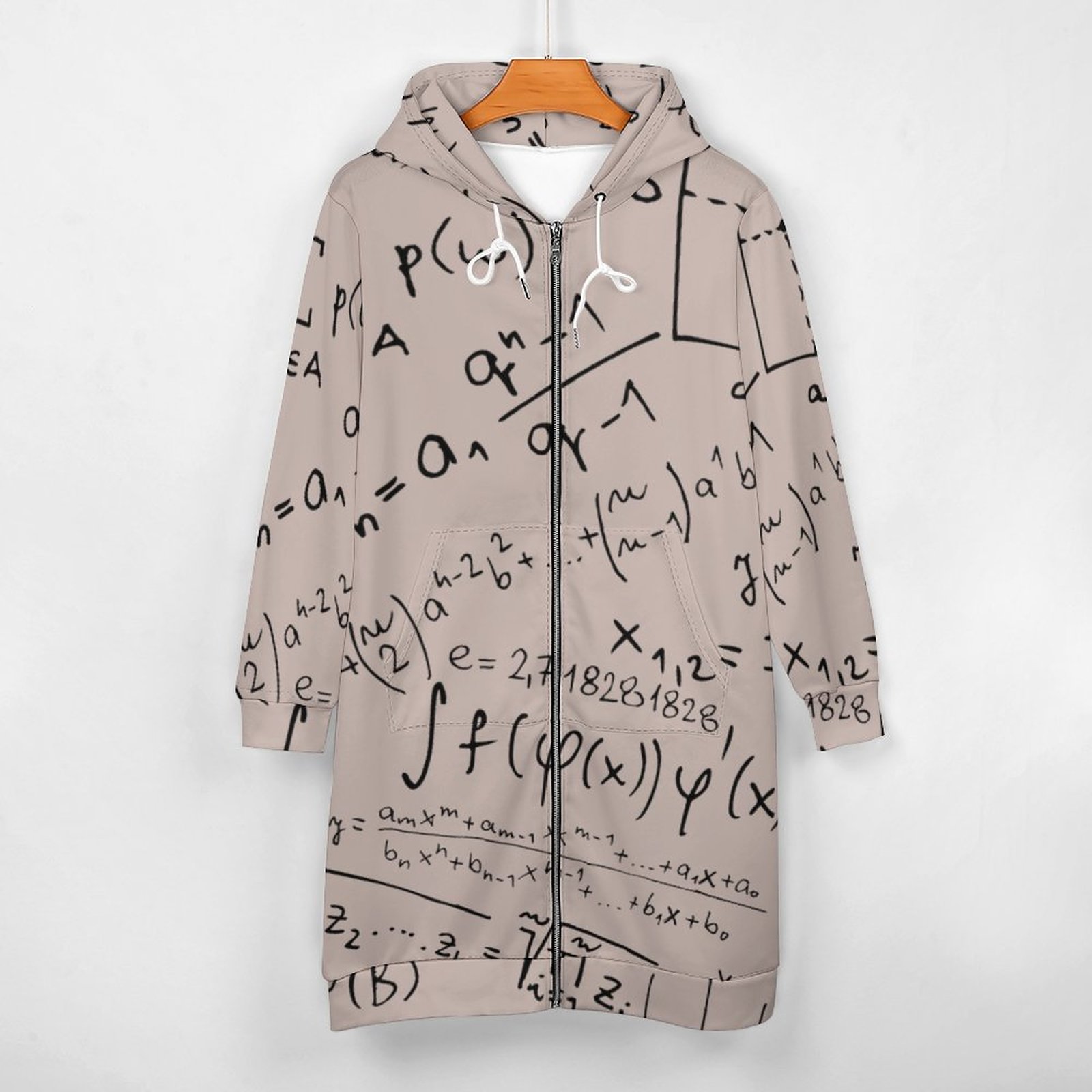 Math Geek Mathematics Problem Solving Zip Up Long Hoodie Jacket Women Tunic Sweatshirt Plus Size Open Front Cardigan Outfits