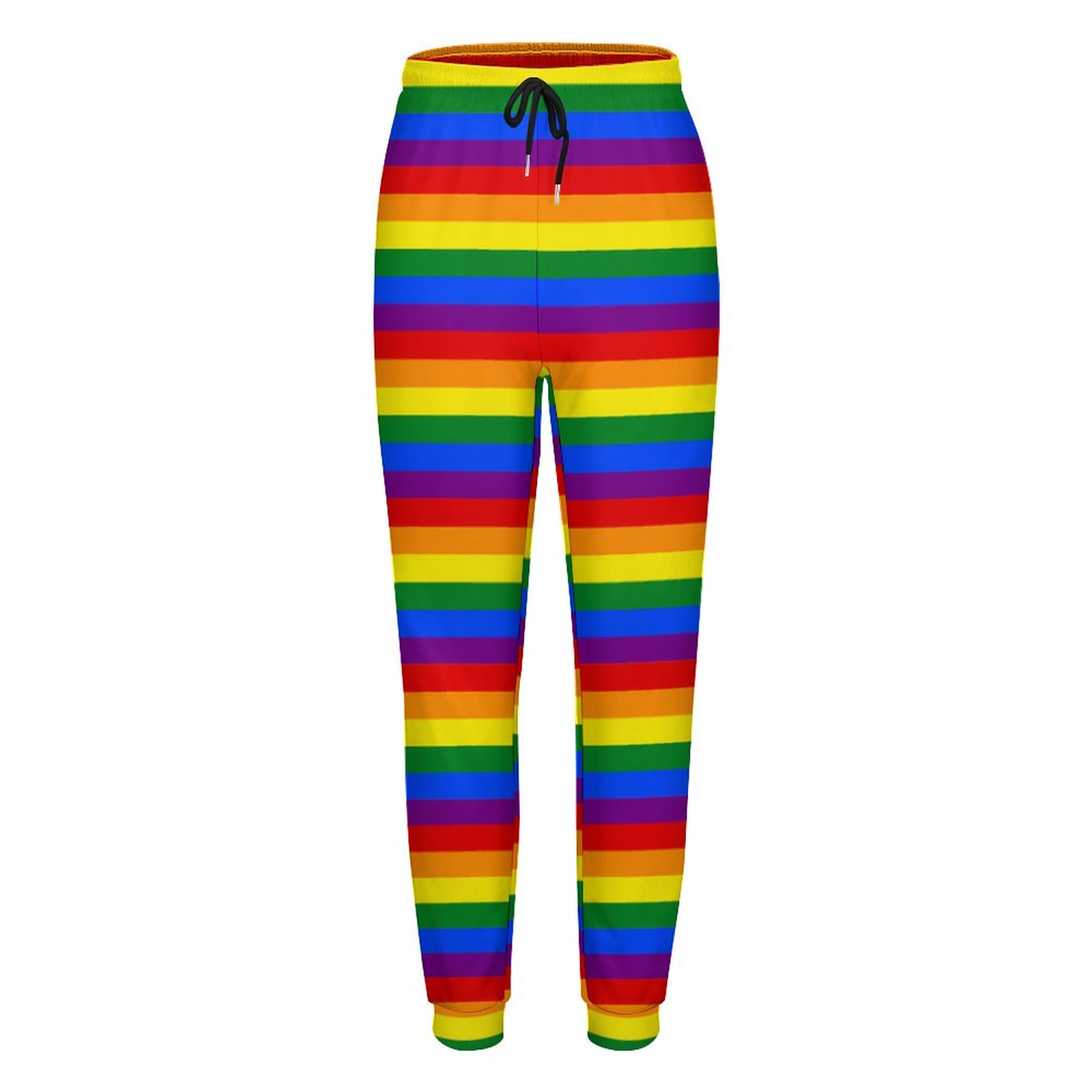 Lgbt Gay Pride Rainbow Flag Colors Stripes Women Drawstring Waist Sweatpants Casual Pockets tapered Joggers Pant