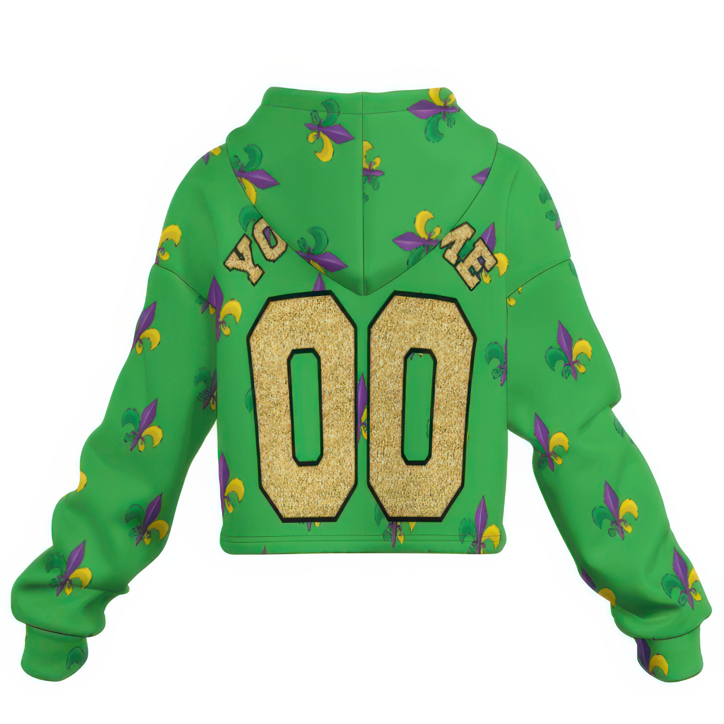 Personalized Mardi Gras Party Cropped Hoodies Custom Name Fat Tuesday Sweatshirt Gift For Women